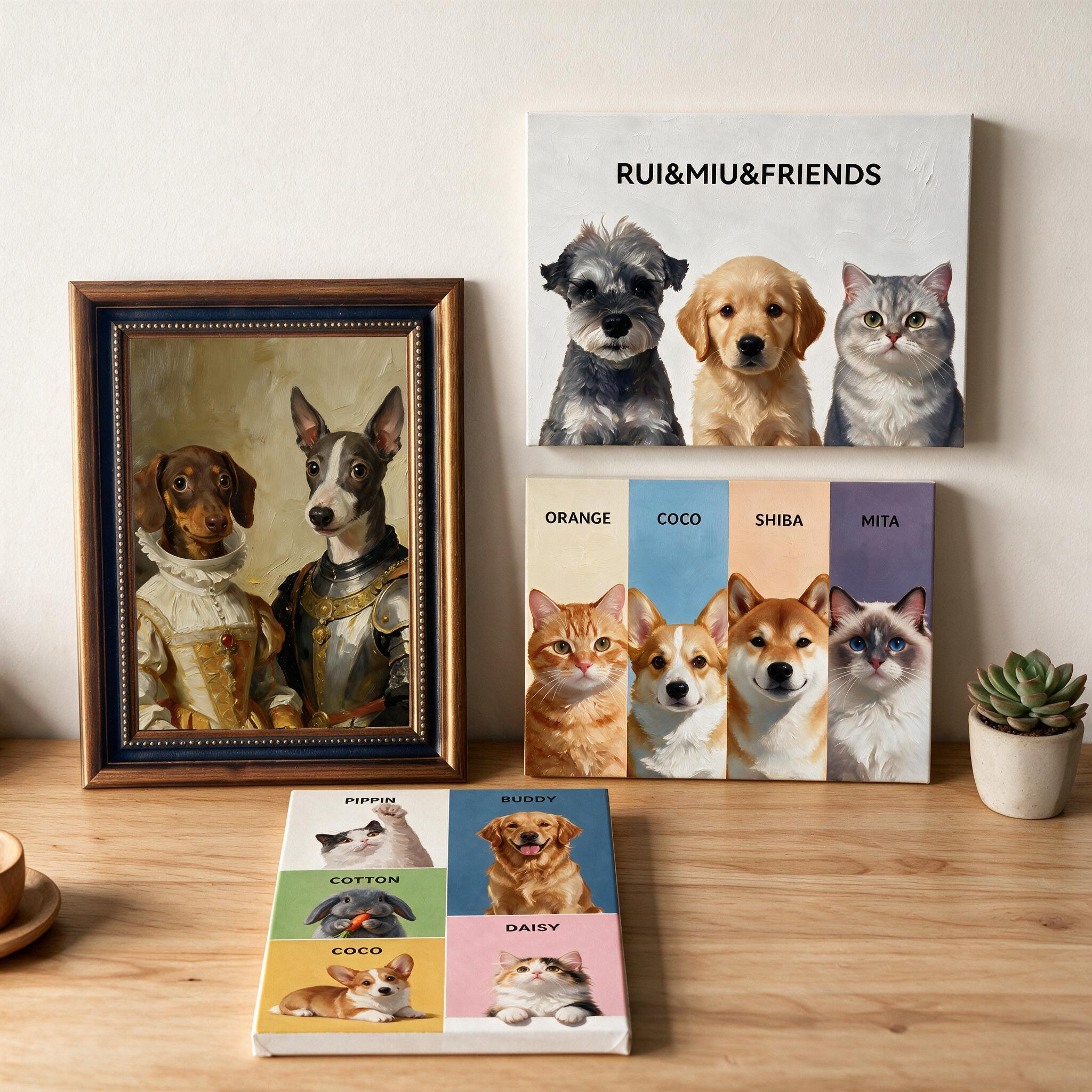 Multi-Pet Family Portrait (2–5 Pets)