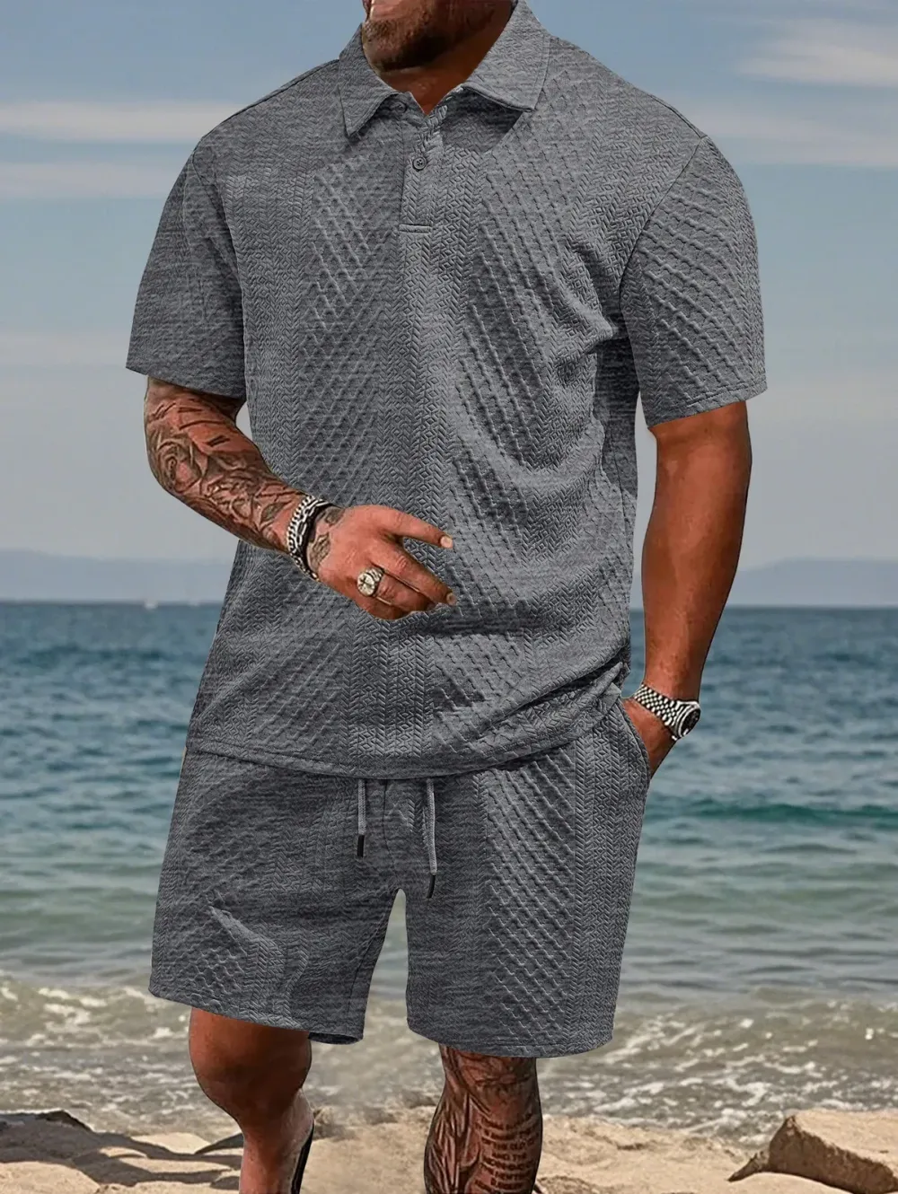 🔥Limited Time Sale-2026 Trending Men's Polo & Shorts Set – Breathable Summer Outfit