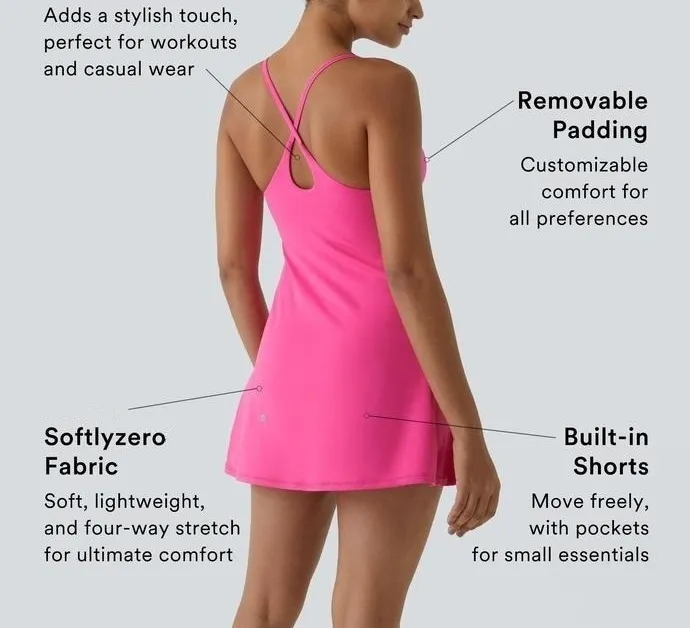 🔥Flash Sale⚡Women's Softly Zero Plush Backless Active Dress-Easy Peezy