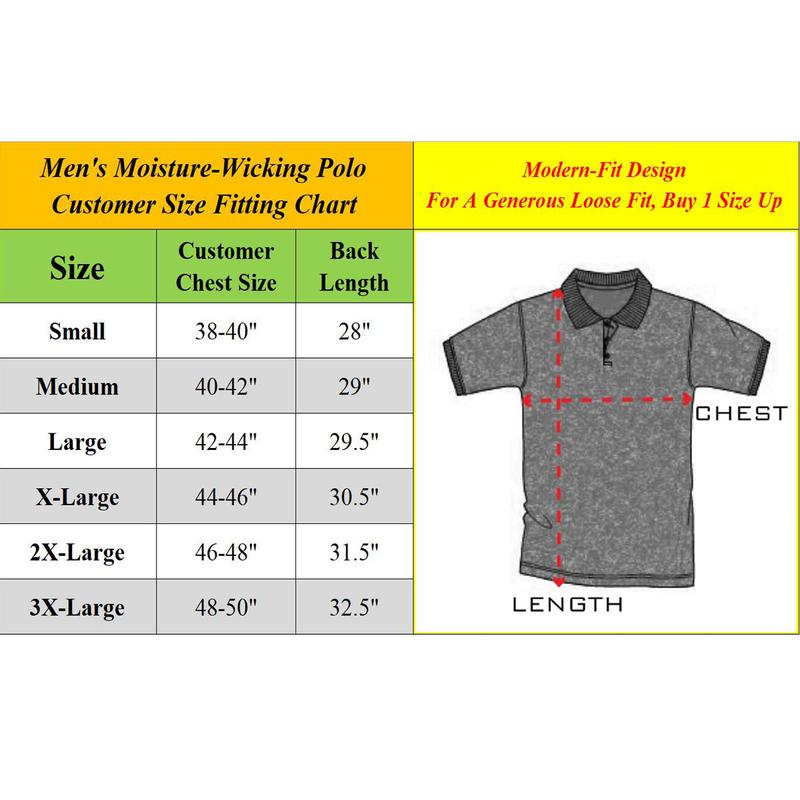 Men's 5-Pack Dry Fit Moisture-Wicking FabricPolo Collar Shirt Menswear Stylish Ribbed Sleeve