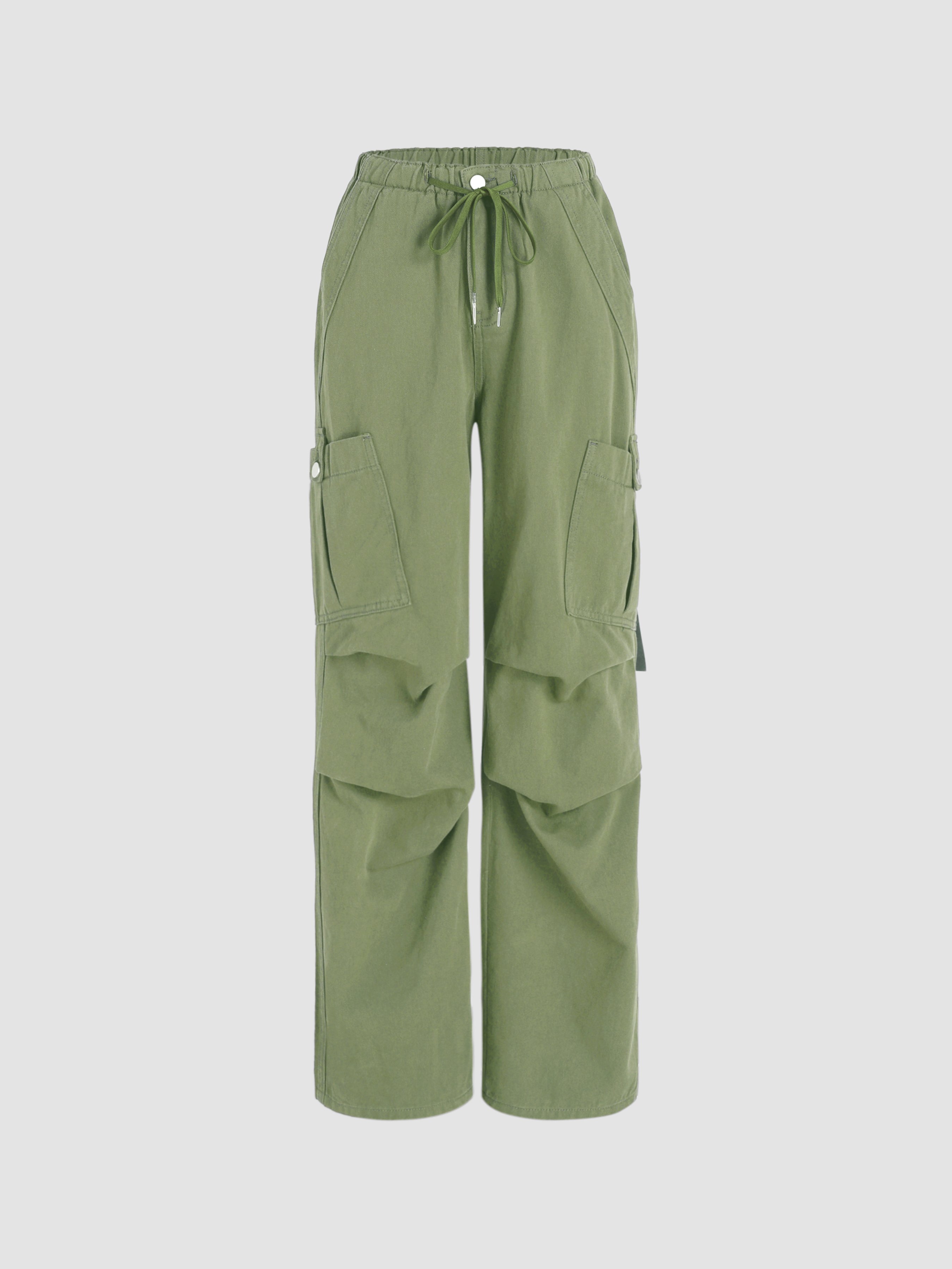 Denim Drawstring Cargo Pants