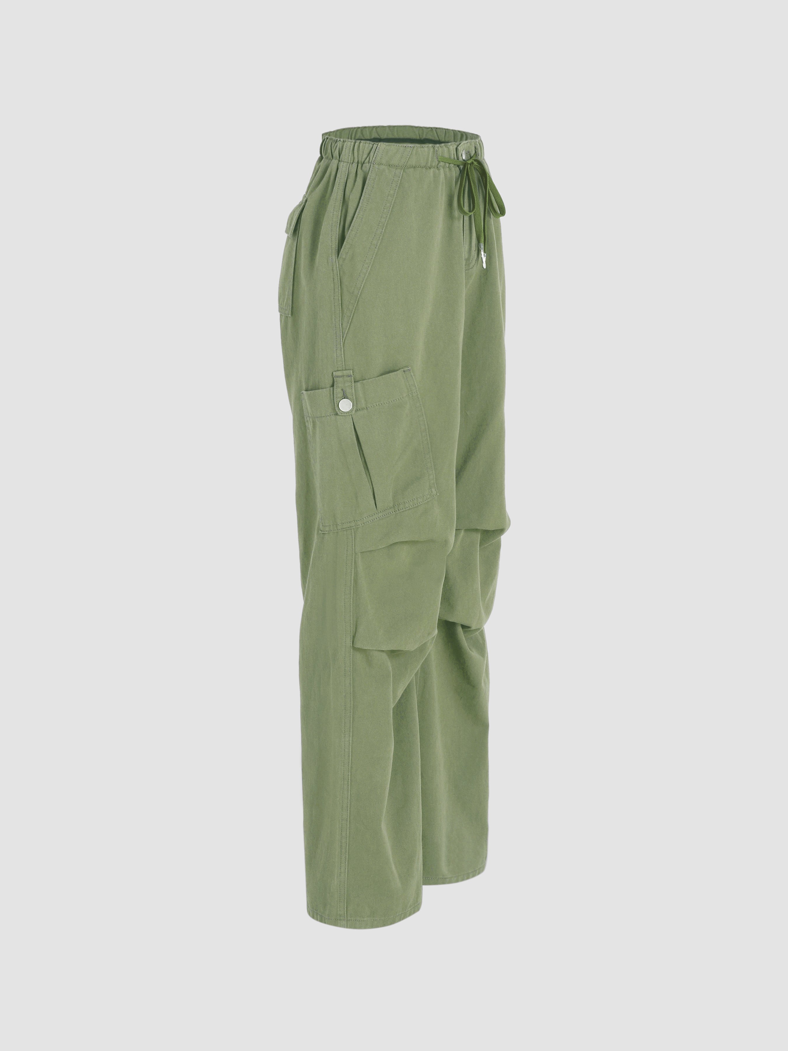 Denim Drawstring Cargo Pants