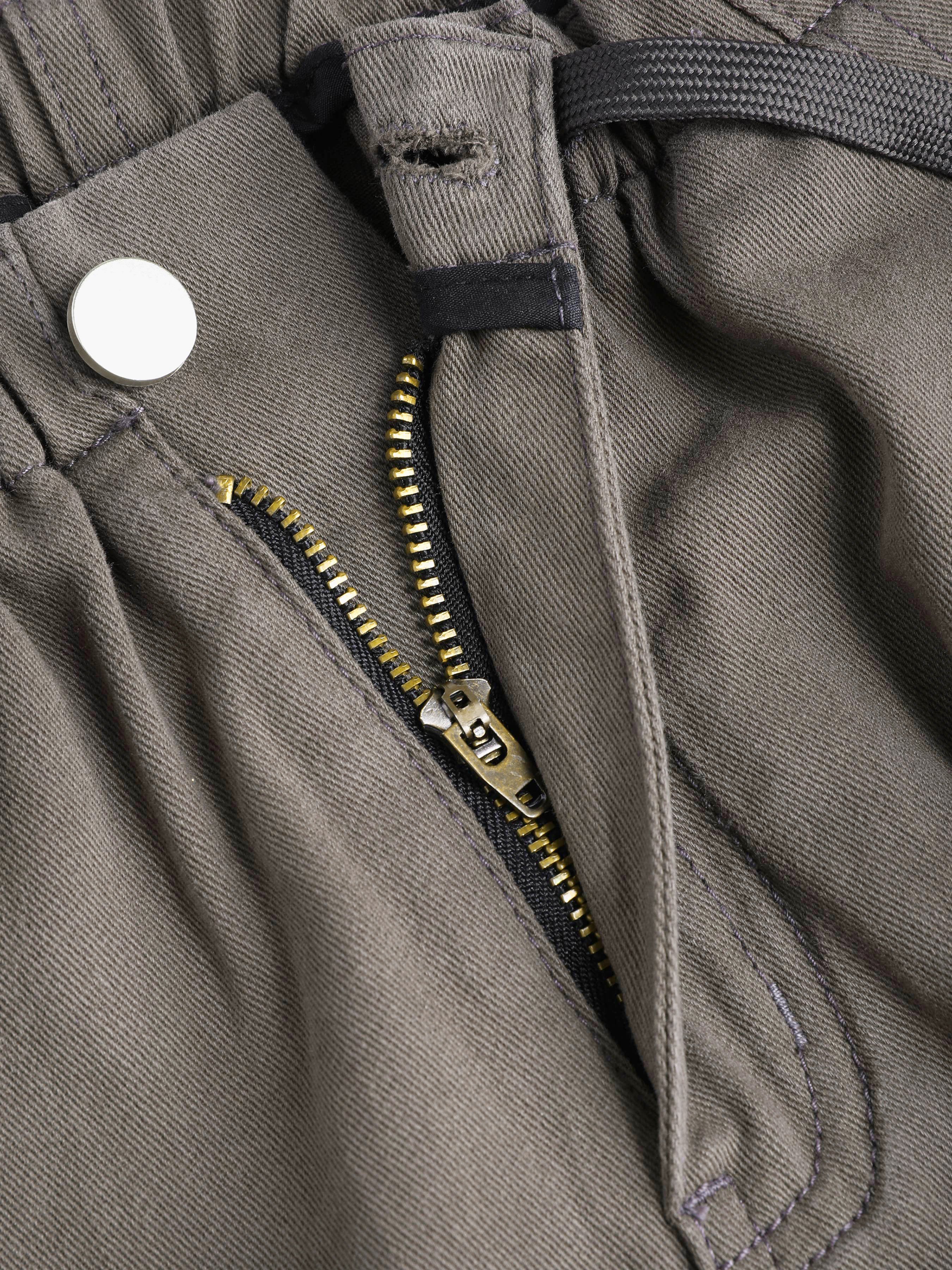 Denim Drawstring Cargo Pants