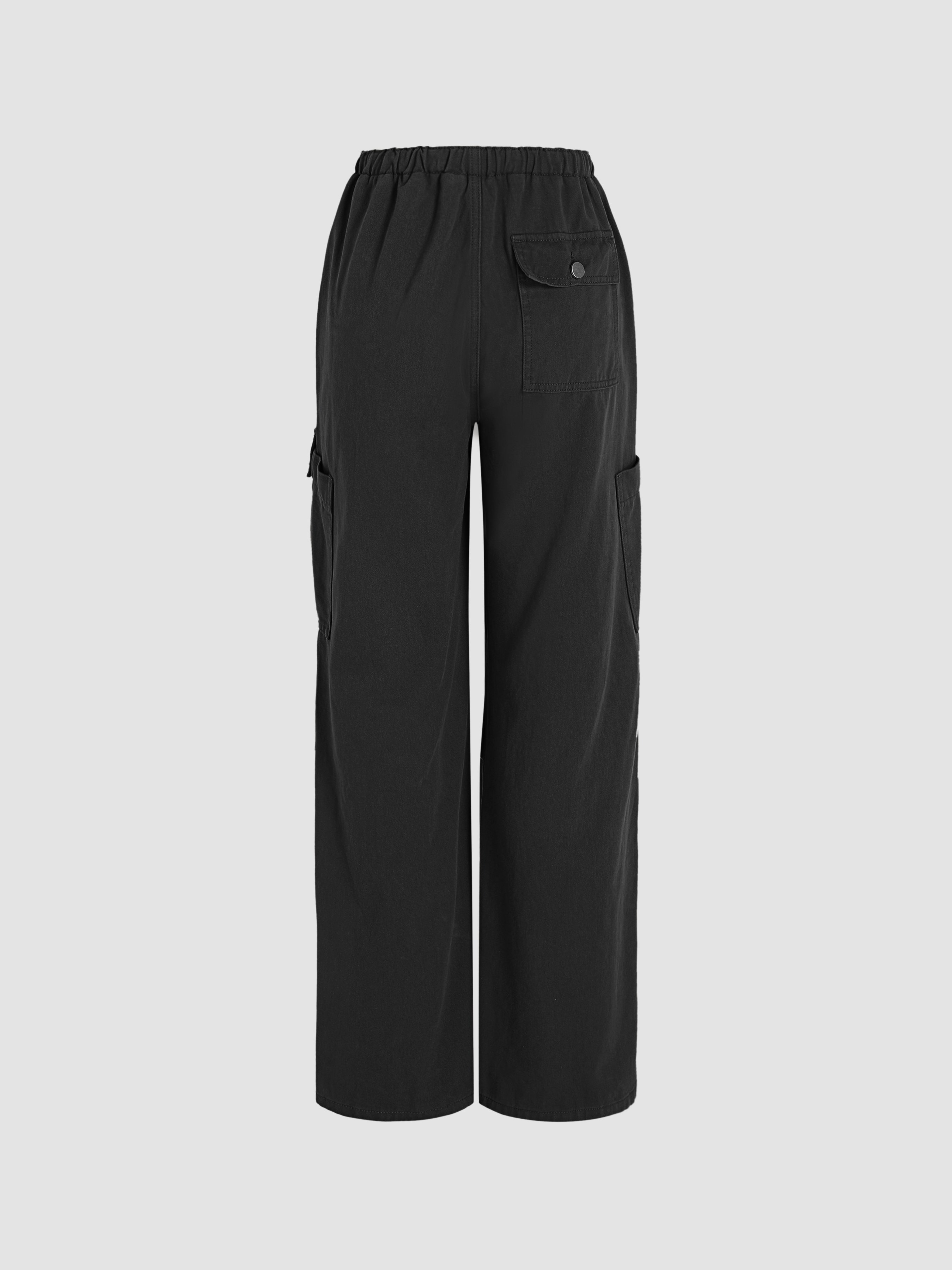 Denim Drawstring Cargo Pants