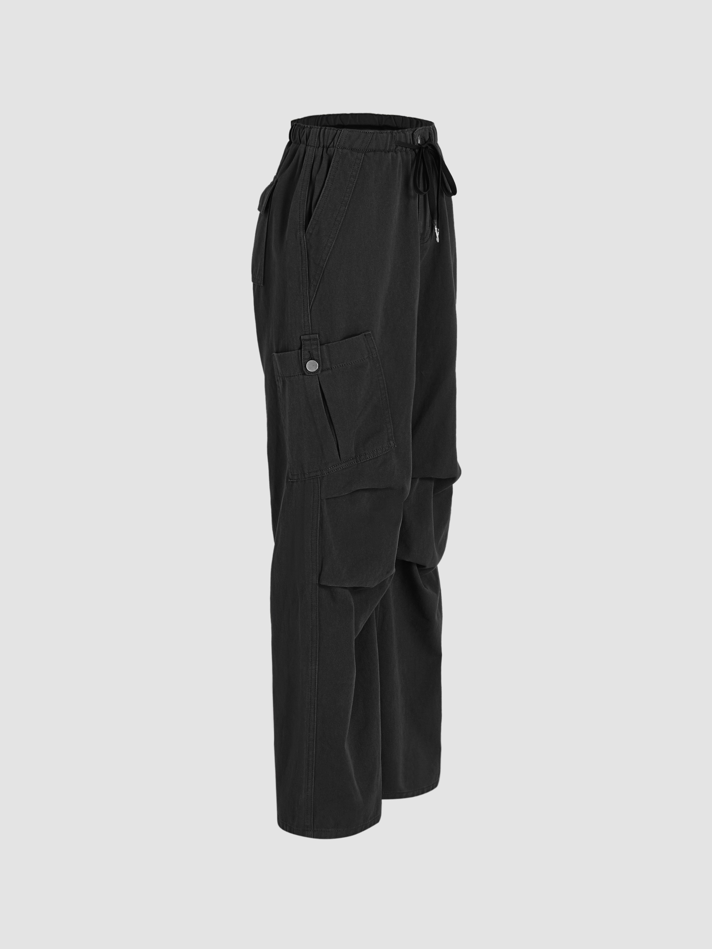 Denim Drawstring Cargo Pants