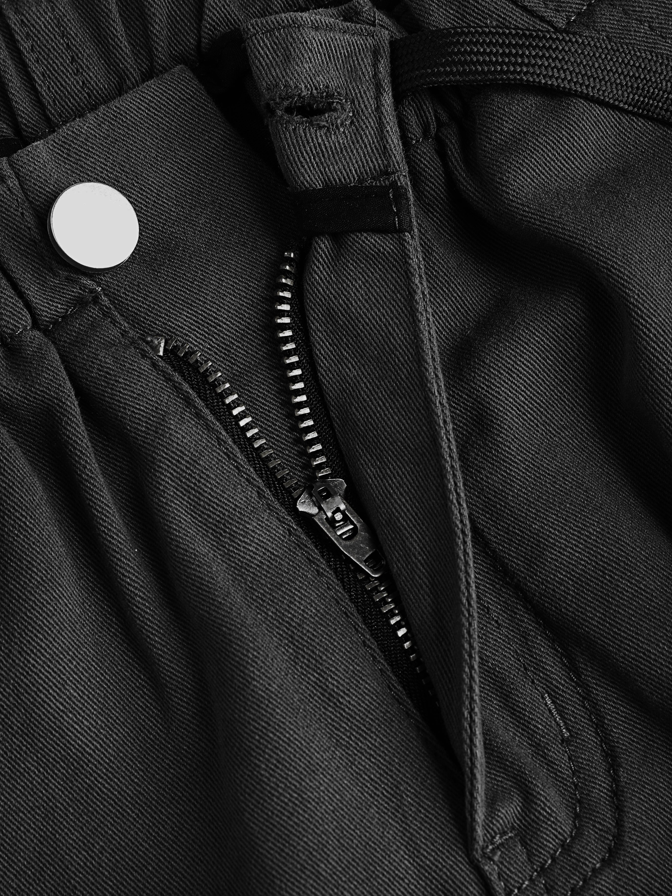 Denim Drawstring Cargo Pants