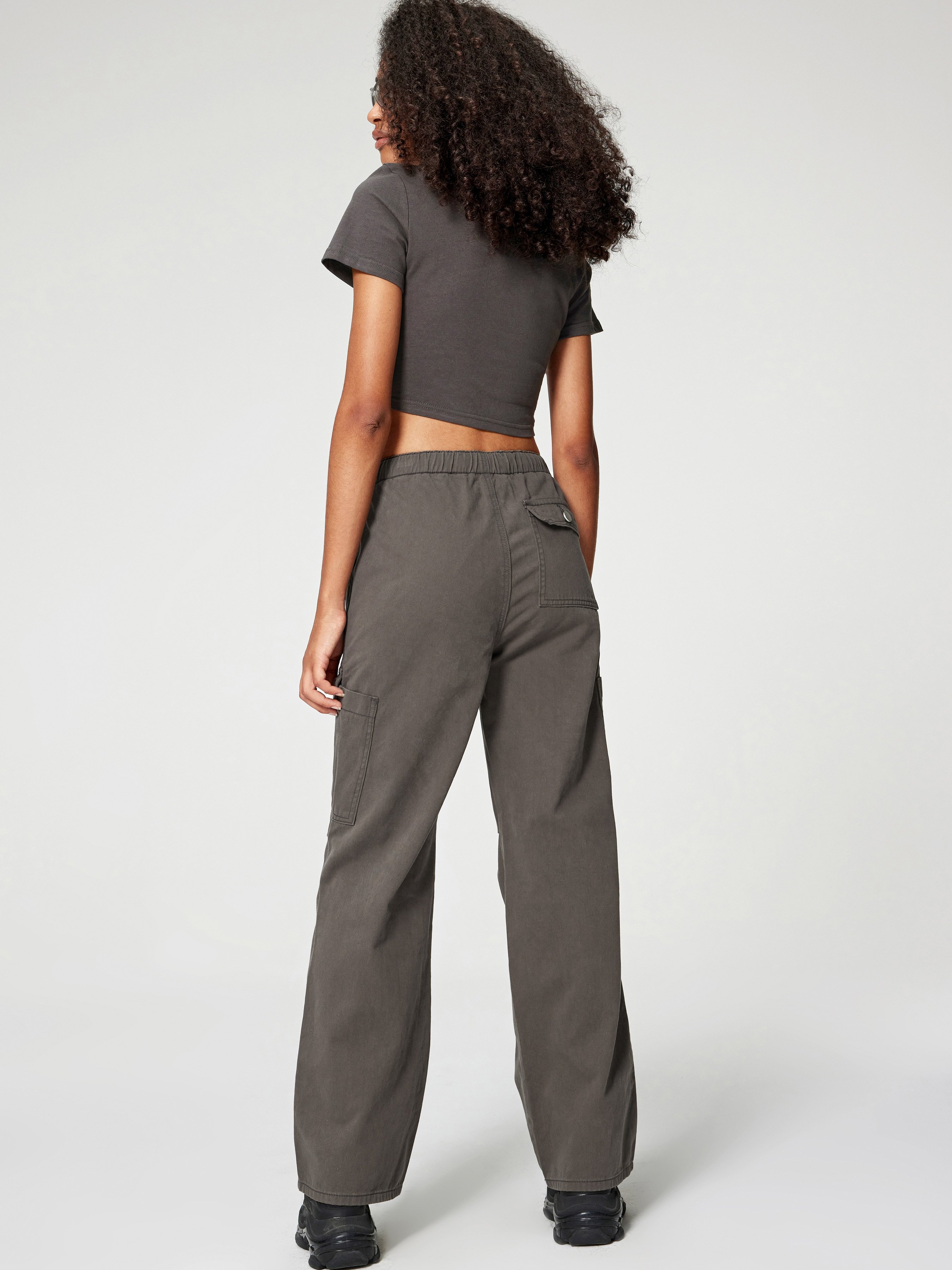 Denim Drawstring Cargo Pants