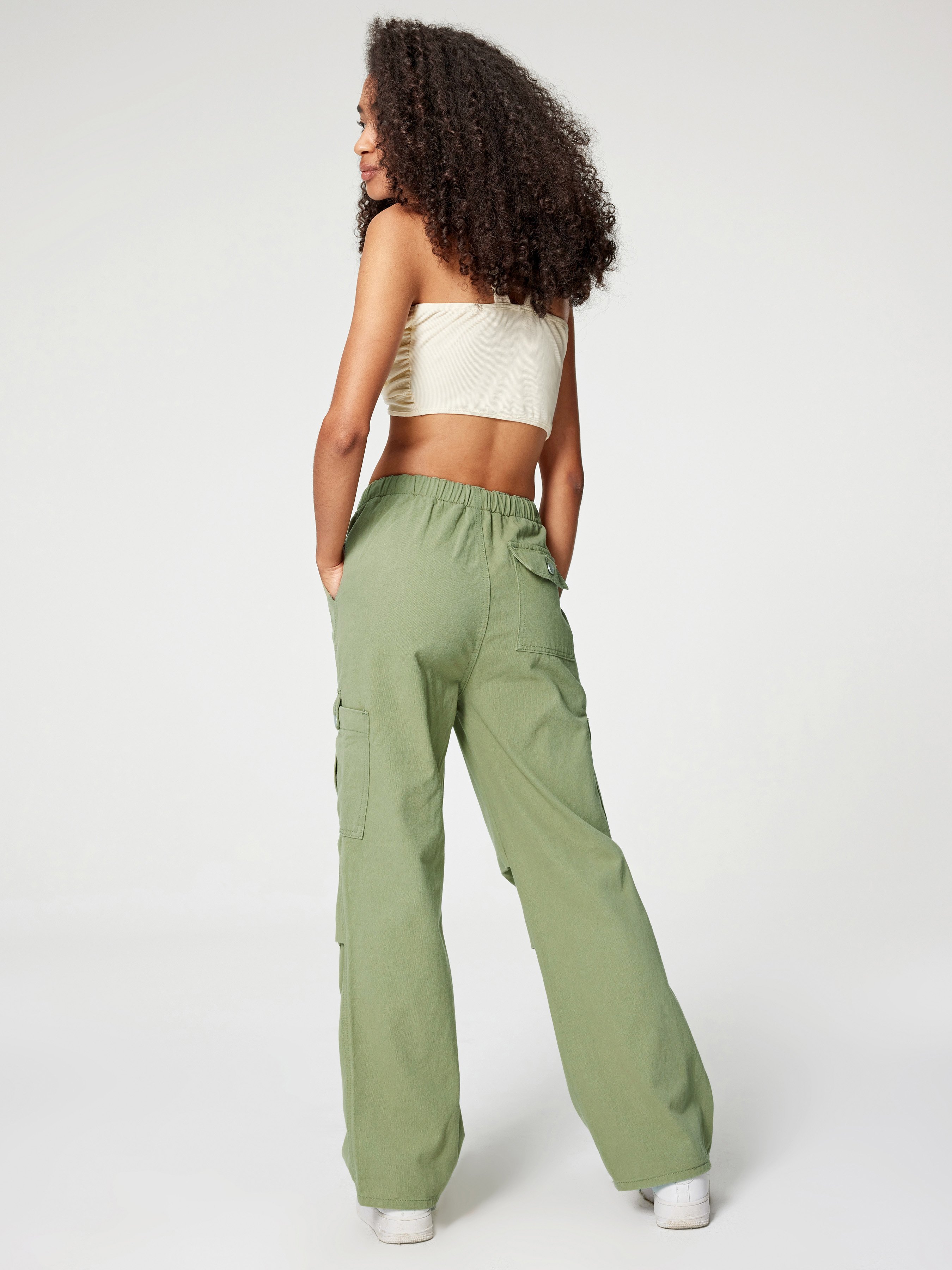 Denim Drawstring Cargo Pants