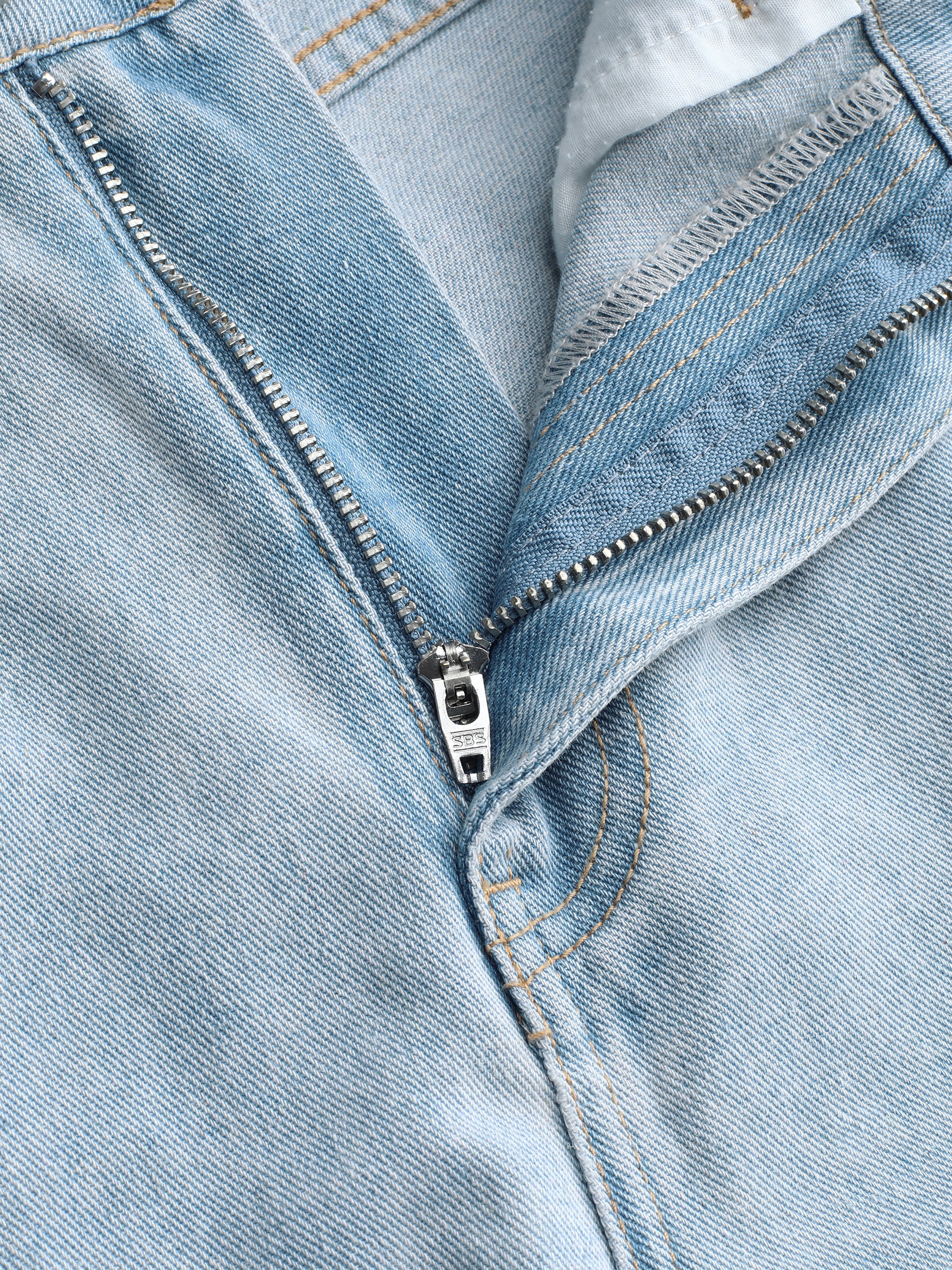 Denim Mid Waist Floral Pocket Wide Leg Jeans