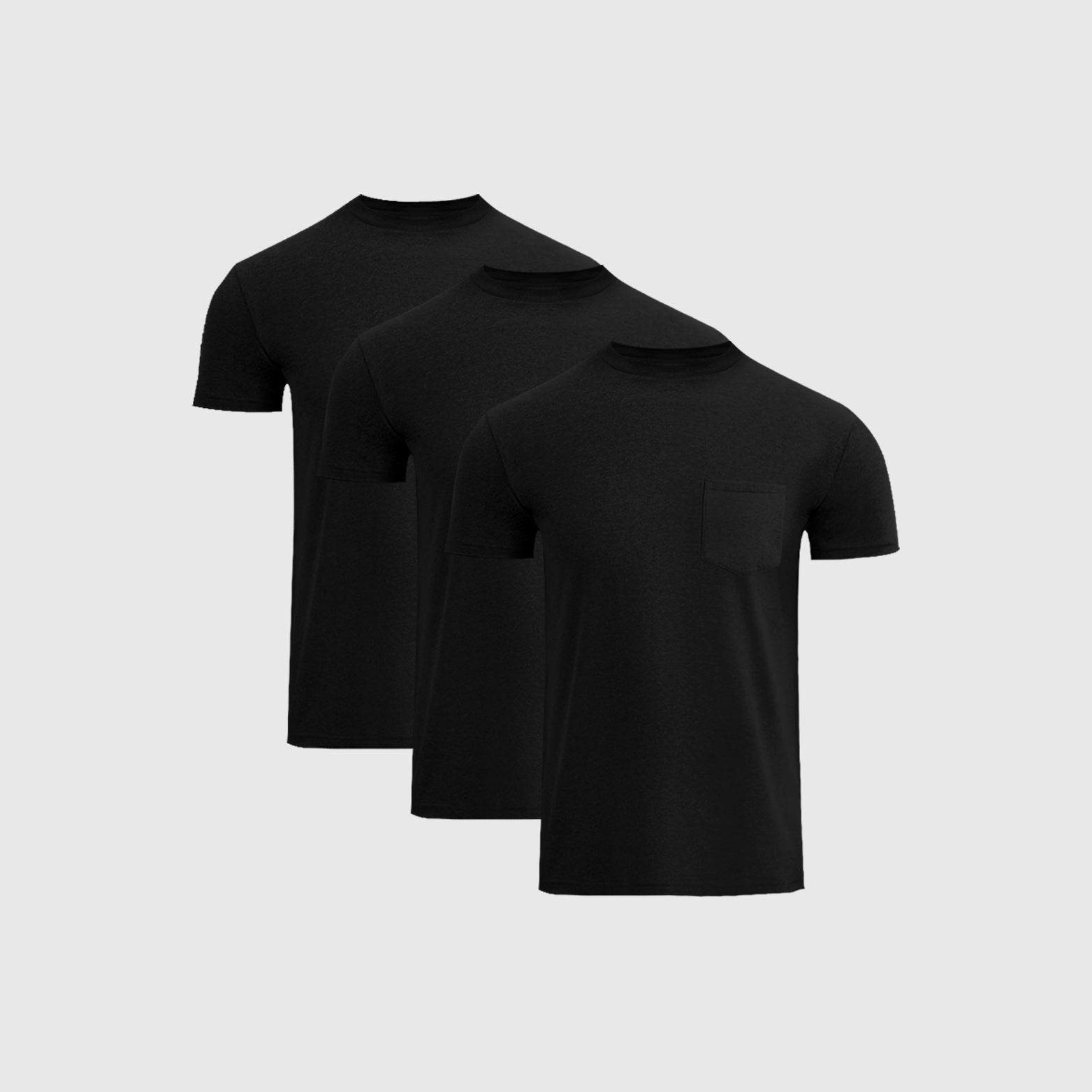 All Black Pocket Crew 3-Pack
