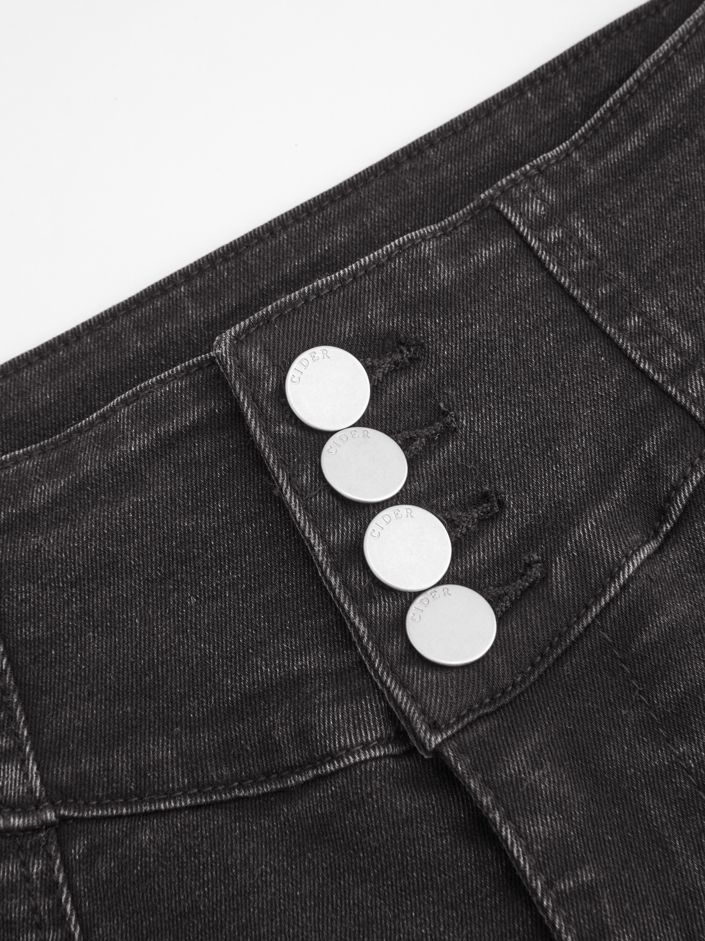 Stretch Denim High Waist Flared Jeans