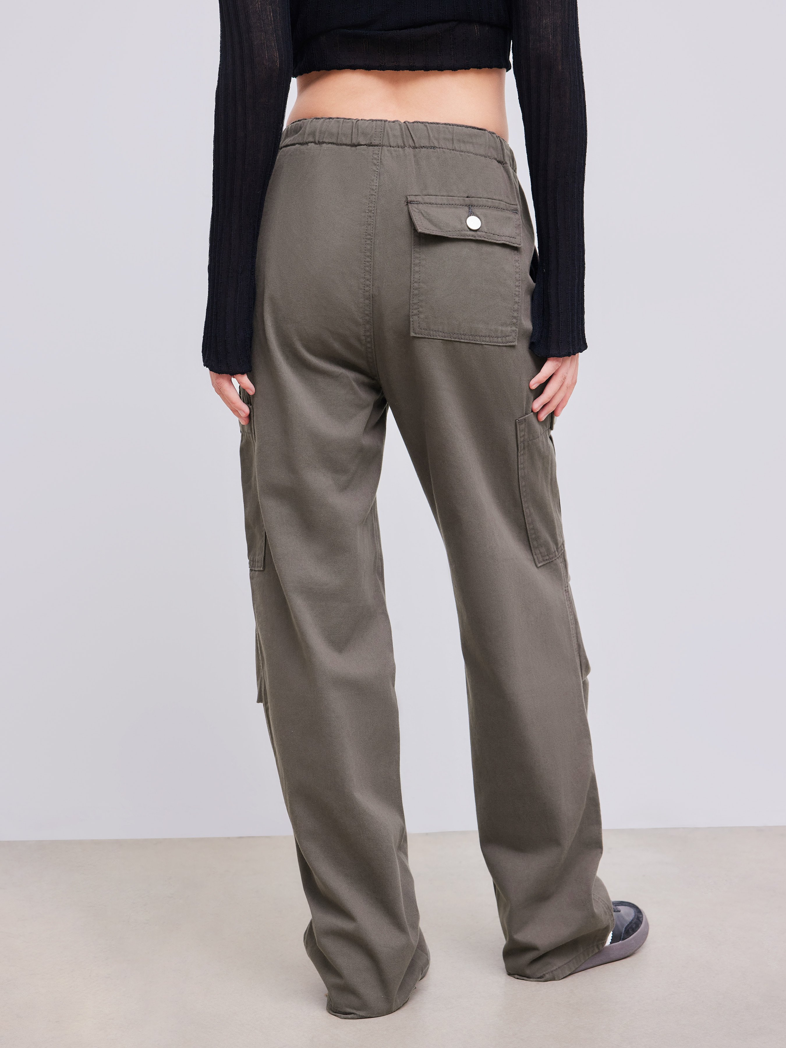 Denim Drawstring Cargo Pants