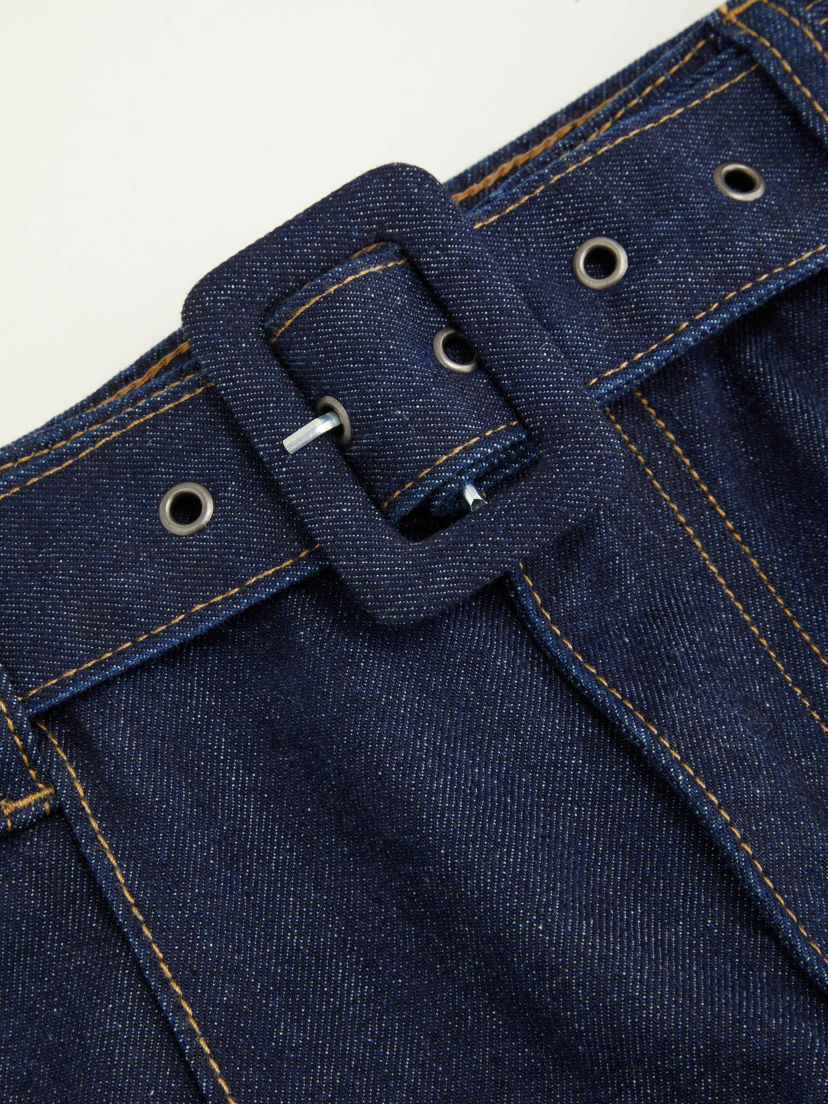 High Stretch Cider Denim Low Rise Baggy Jeans With Belt