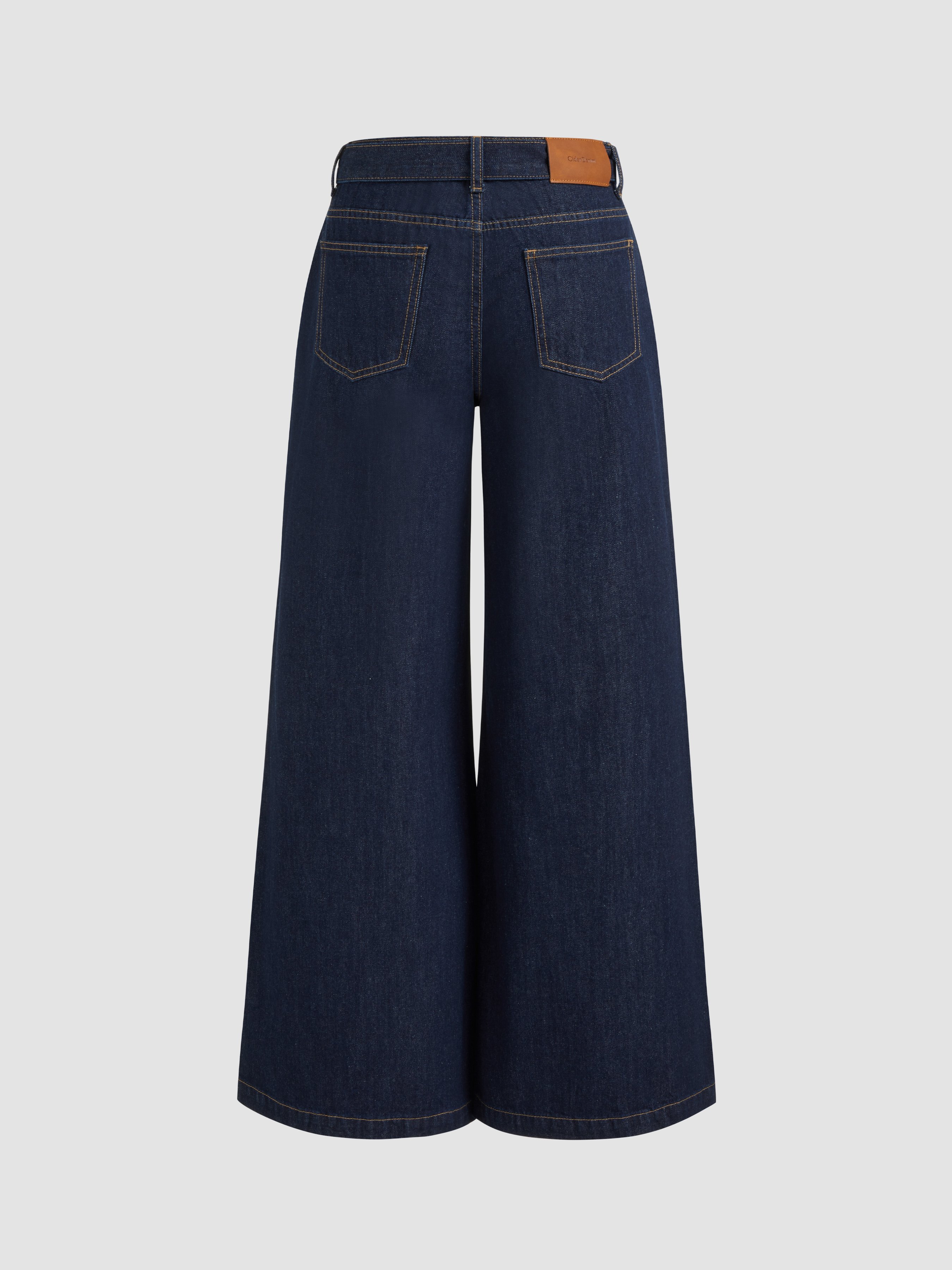 High Stretch Cider Denim Low Rise Baggy Jeans With Belt