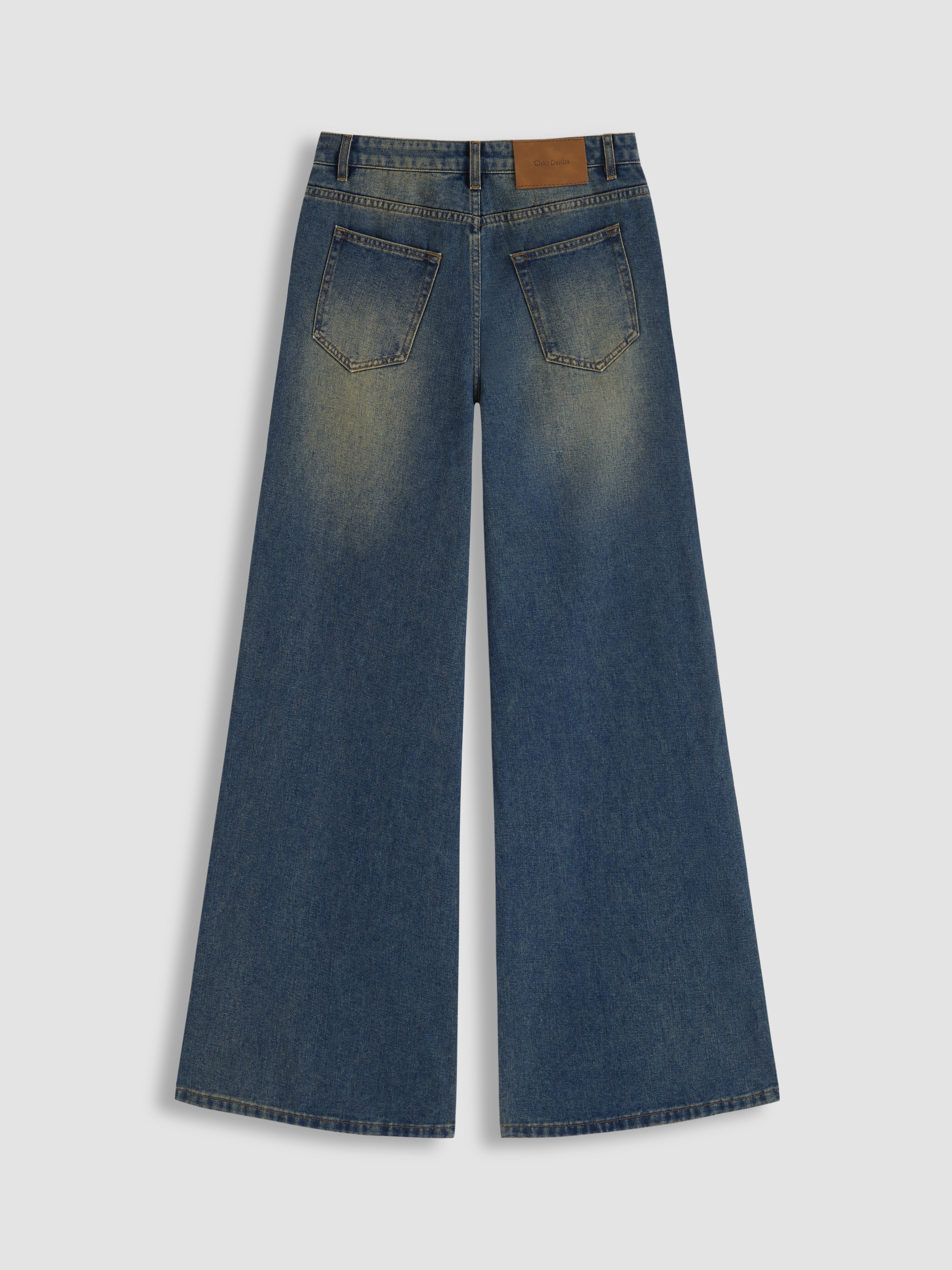Denim Low-Rise Baggy Trousers - Indigo
