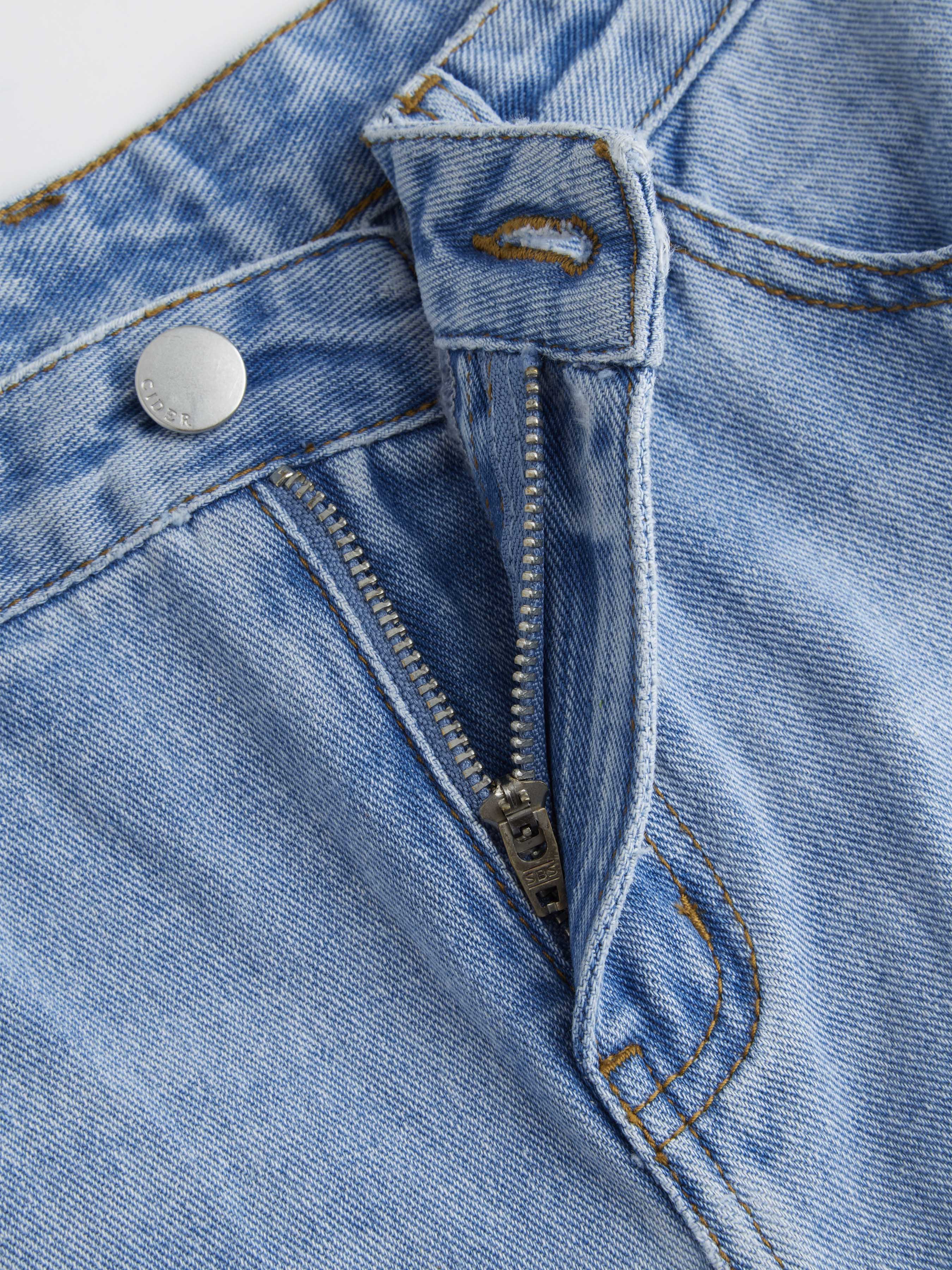 Denim Low-Rise Baggy Trousers - Light Blue