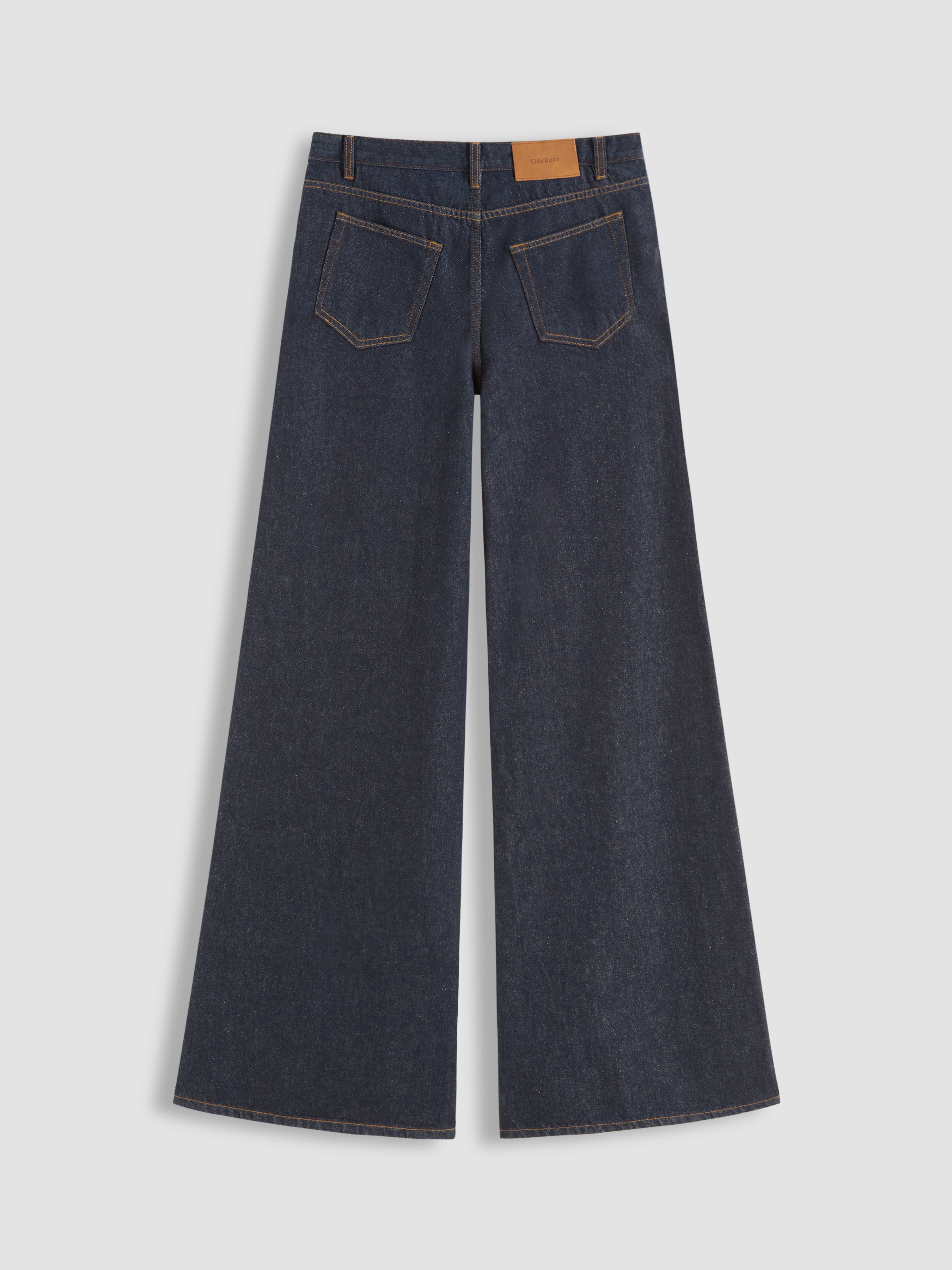 Denim Low-Rise Baggy Trousers - Dark denim