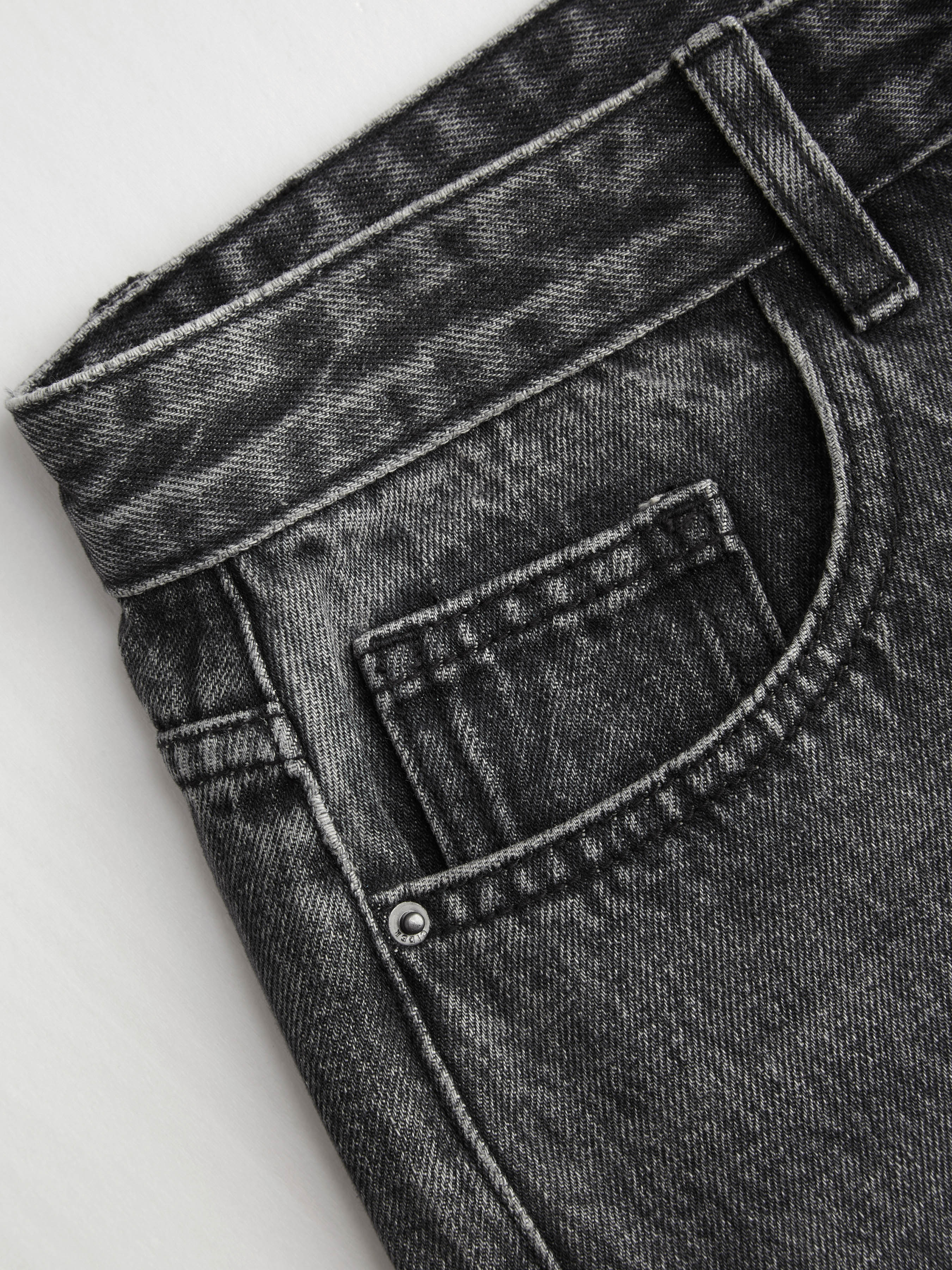 Denim Low-Rise Baggy Trousers - Grey