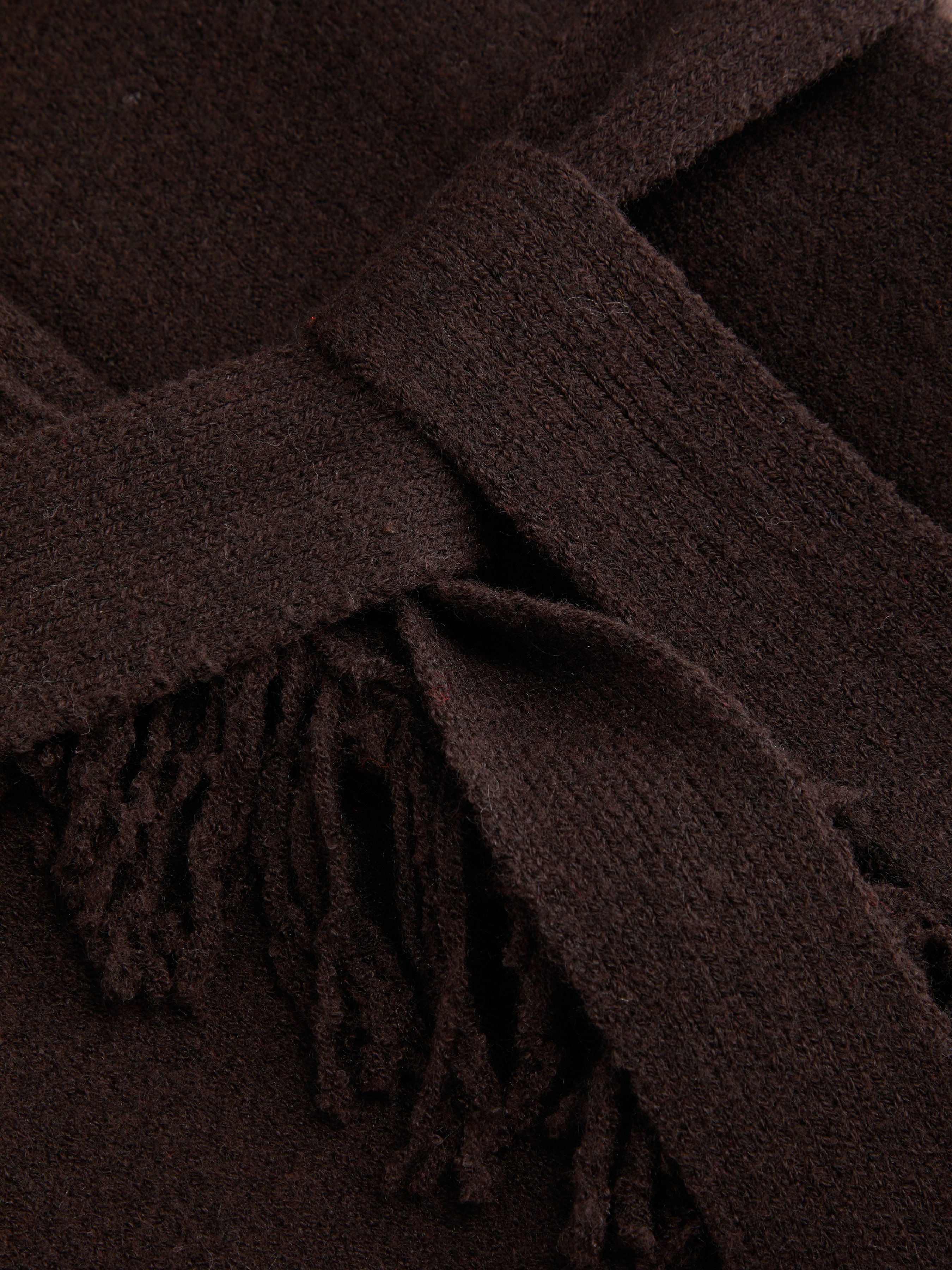 Fringed Wool-blend Knit Wrap Cardigan With Belt - Coffee