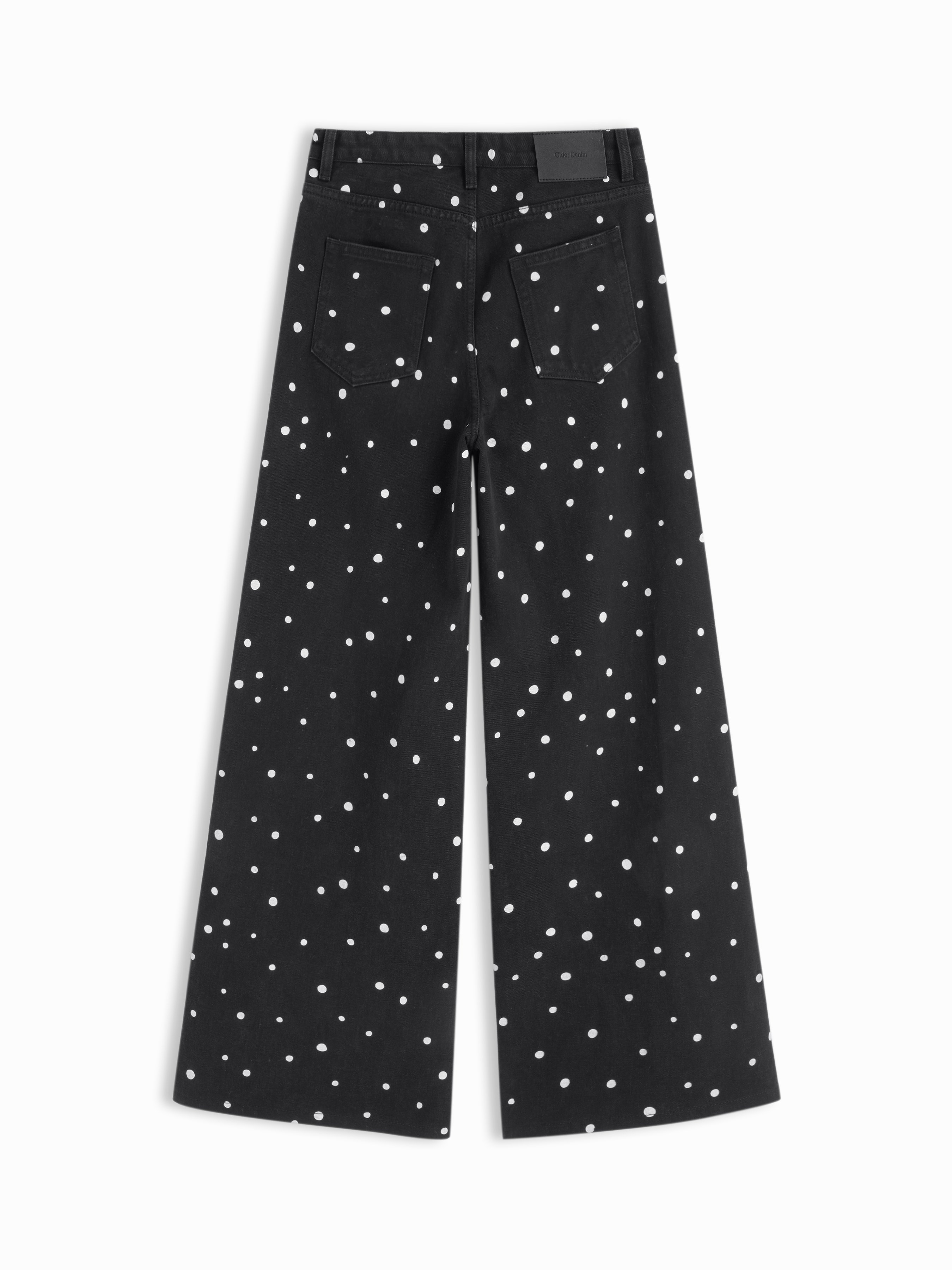 Denim Low-Rise Baggy Trousers - Black & White
