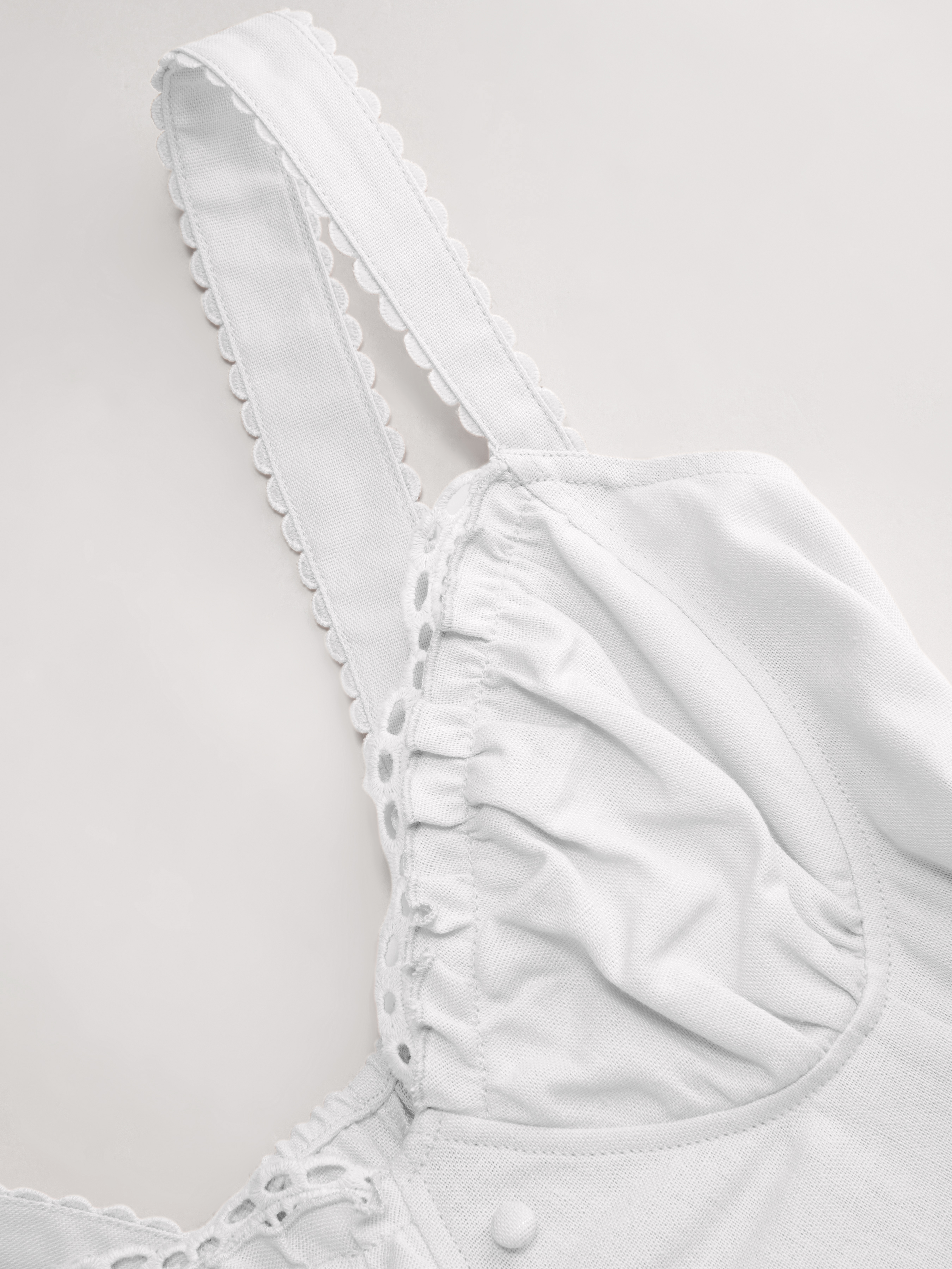 Cotton-blend Sculptural U-neckline Ruffled Lace Up Flared Maxi Dress - White