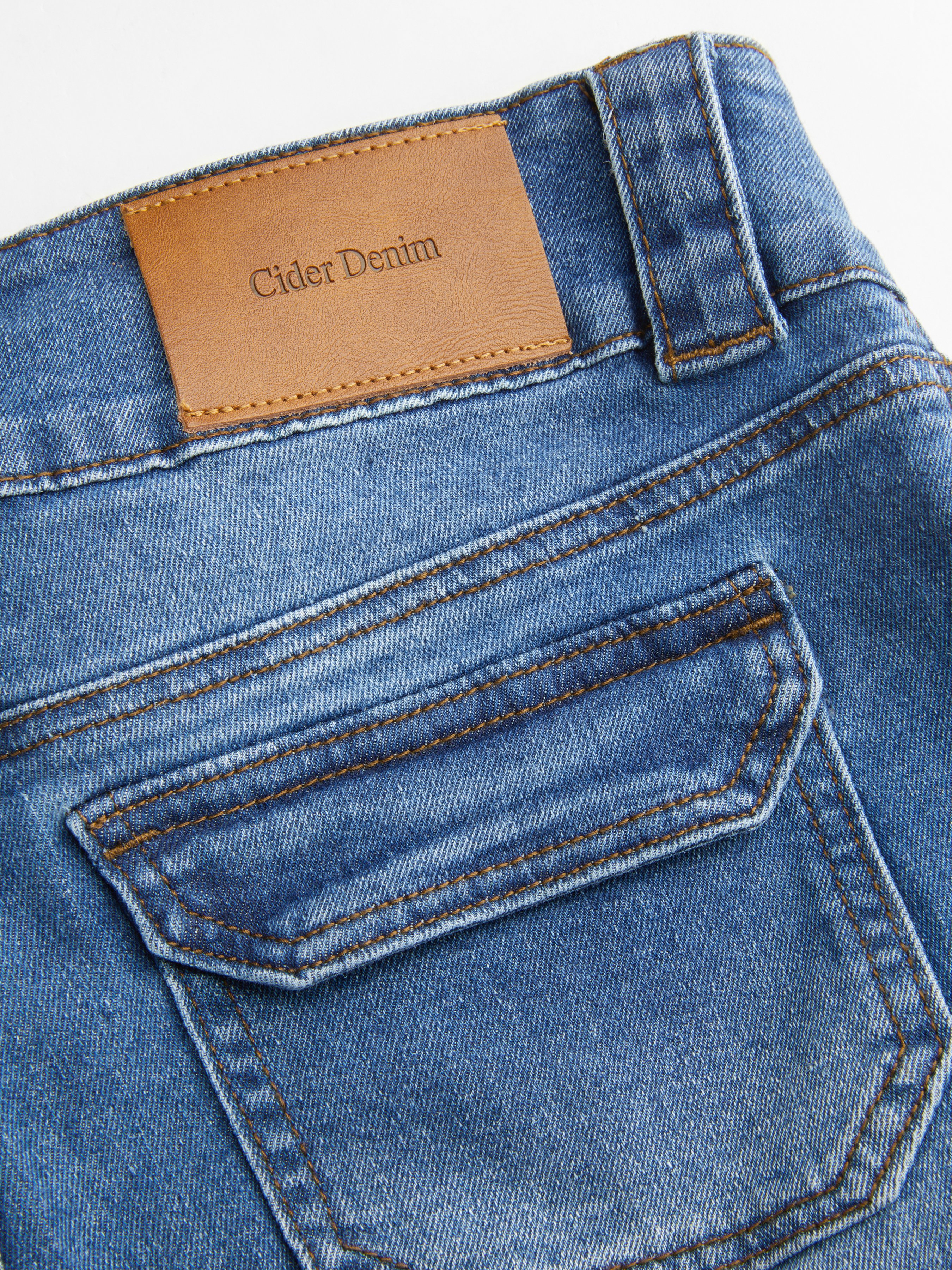 Denim Low Rise Pocket Flared Jeans