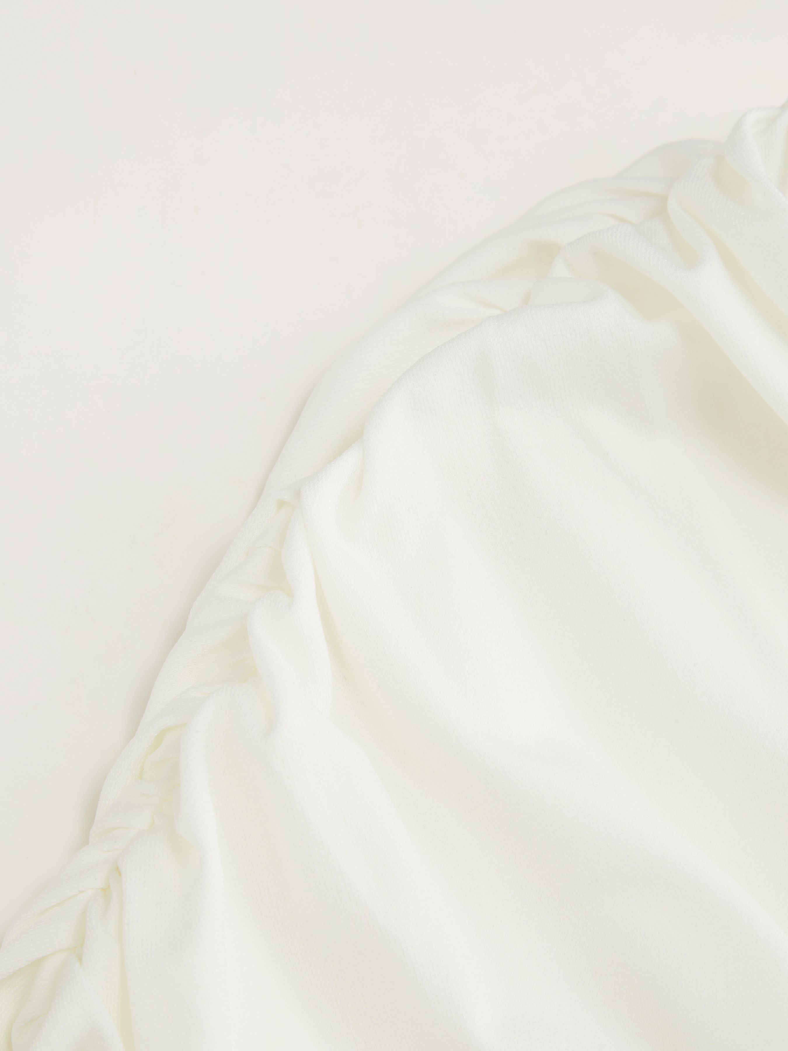 Draped Ruched Round Neckline Sleeveless Top - White