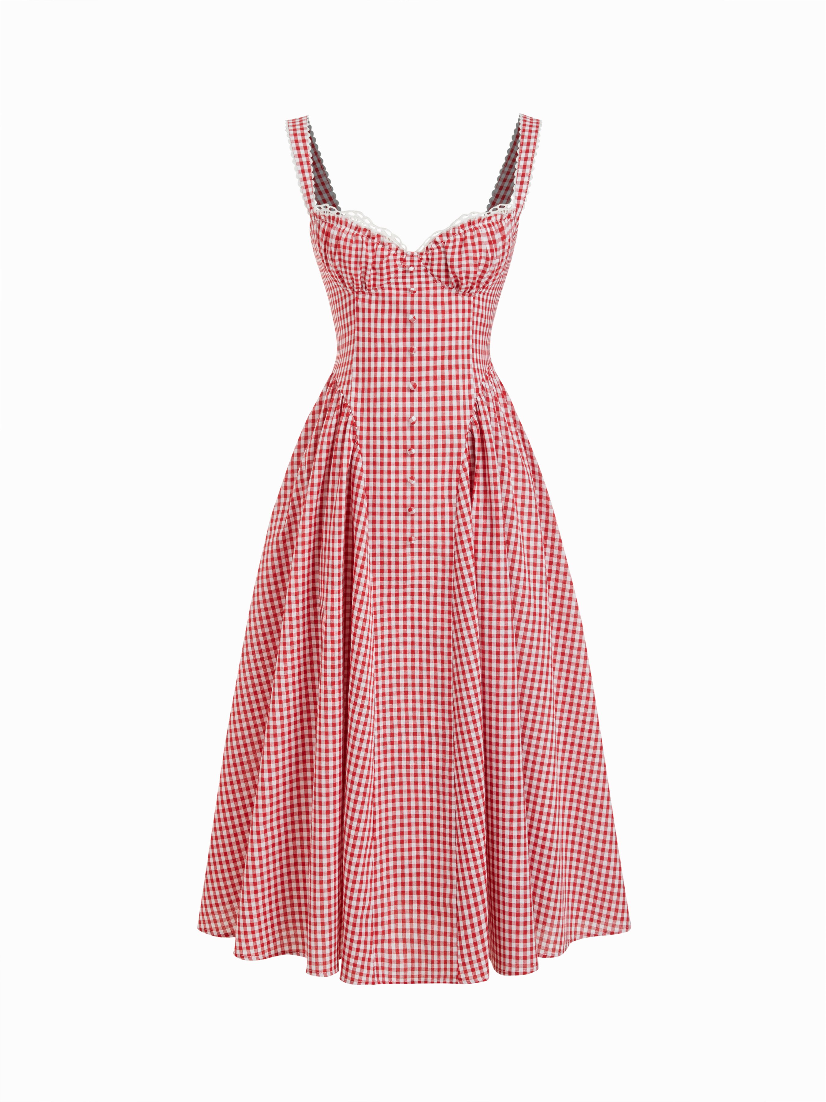 Cotton-blend Sculptural U-neckline Ruffled Lace Up Flared Maxi Dress - Wine