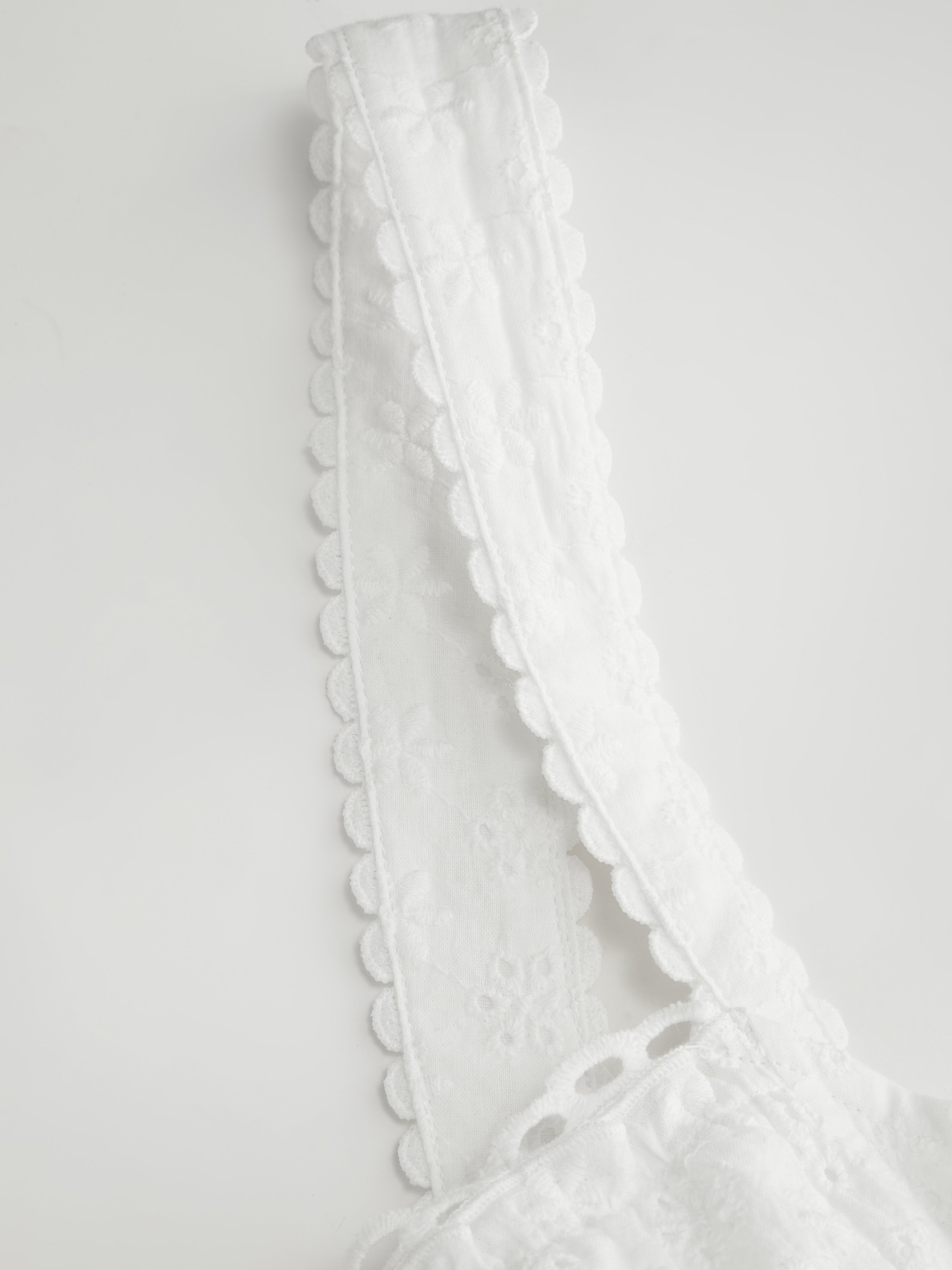 Cotton-blend Sculptural U-neckline Ruffled Lace Up Flared Maxi Dress - Ivory