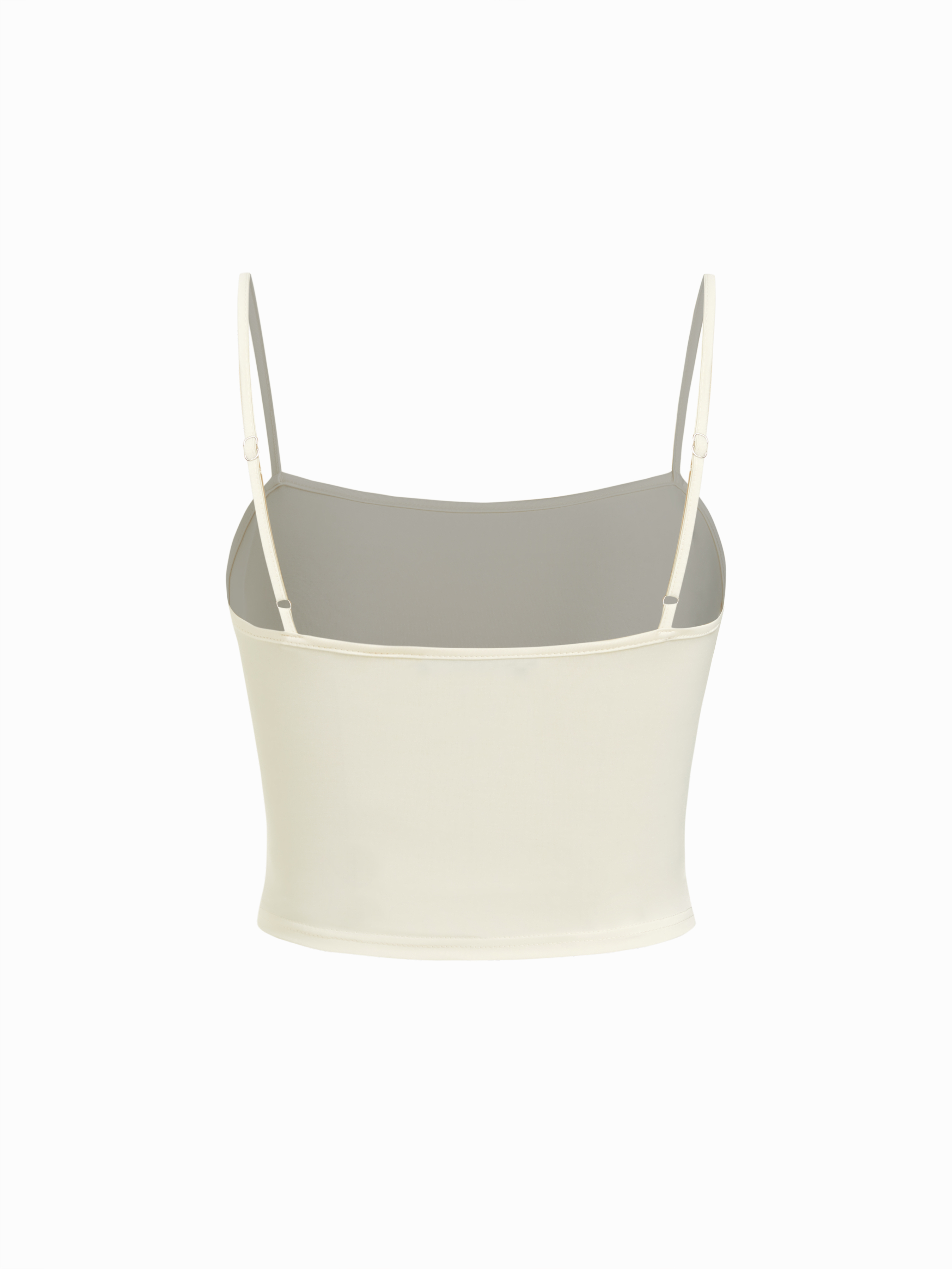 Cotton-blend Textured Asymmetrical Neck Lantern Sleeve Oversized Top & Cami Top - Beige