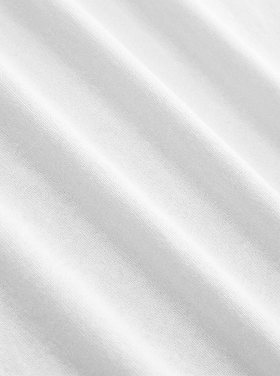 Cotton-blend High Stretch V-neck Short Sleeve Tee - White