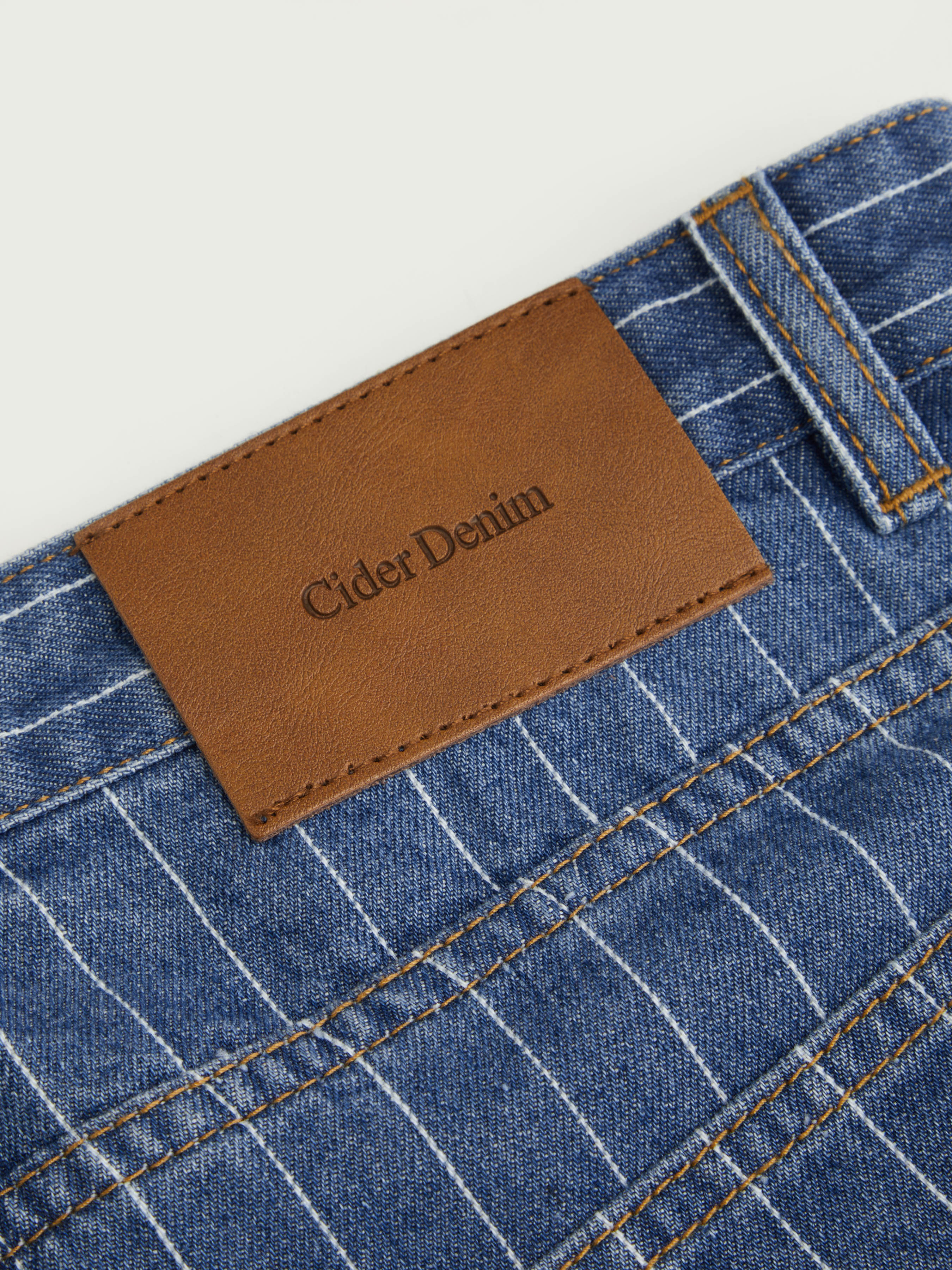 Denim Low-Rise Baggy Trousers - Blue Stripe