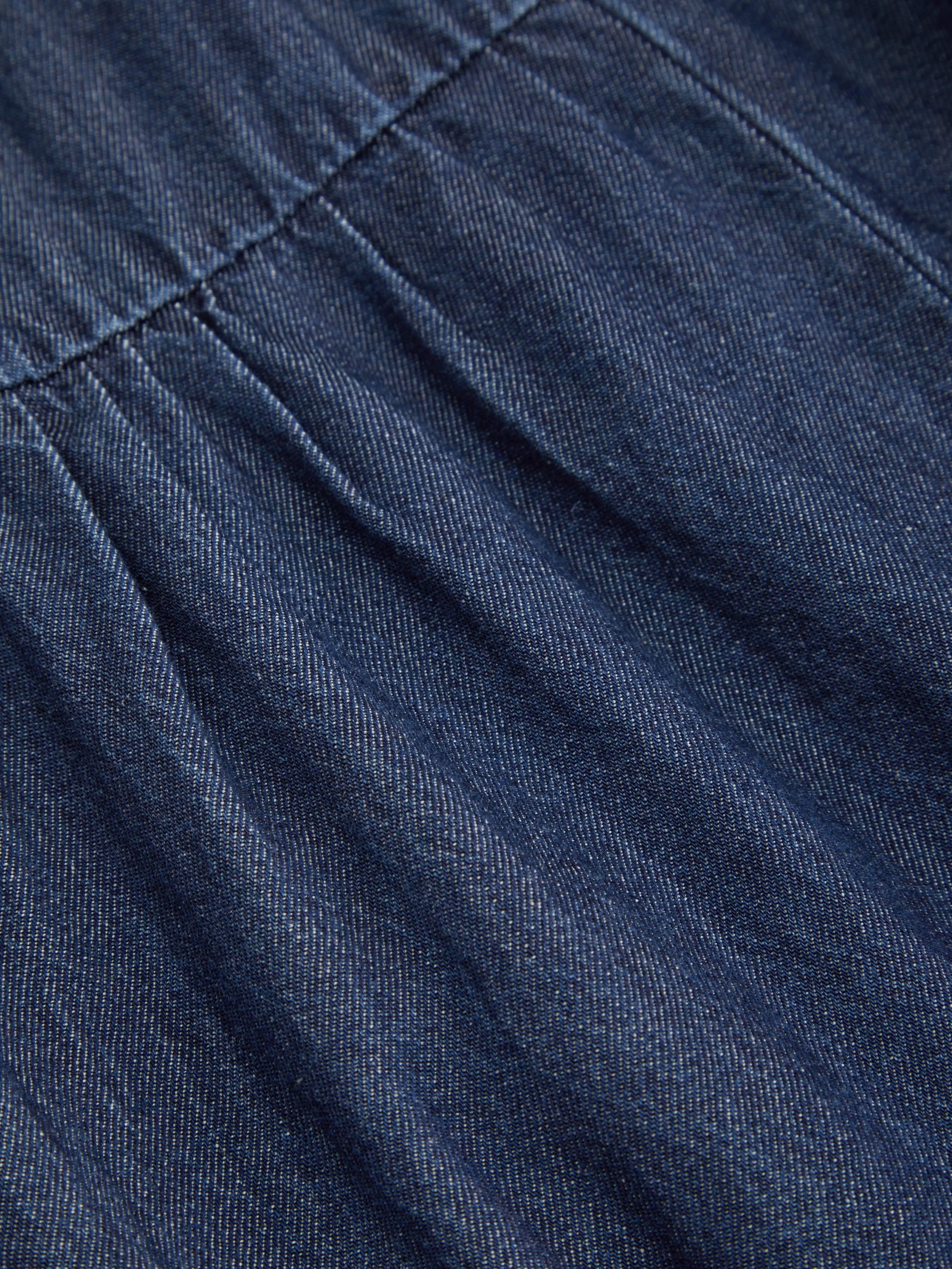 Denim Mid Rise Drawstring Ruched Wide Leg Jeans - Dark denim