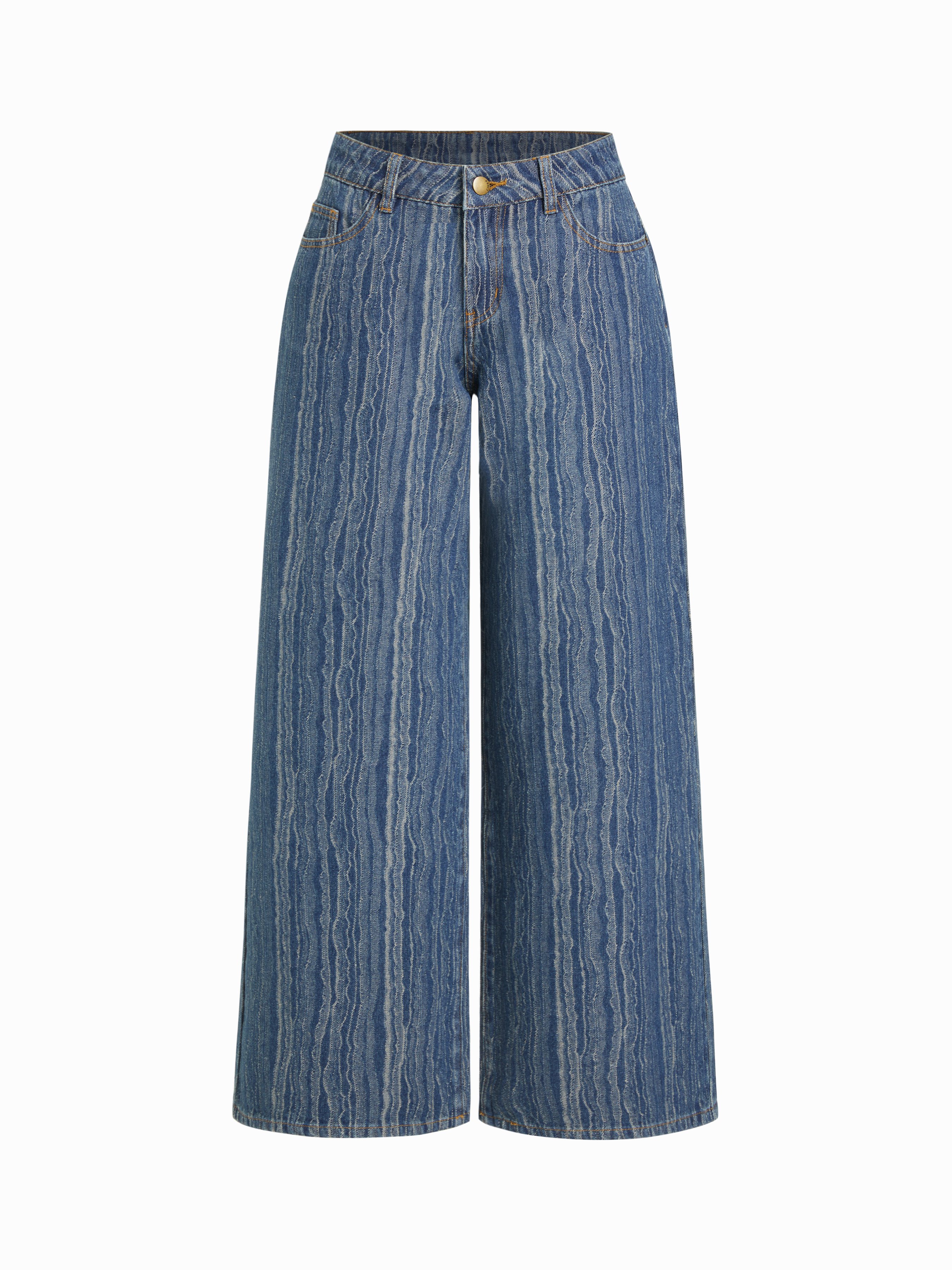 Denim Low Rise Wide Leg Jeans