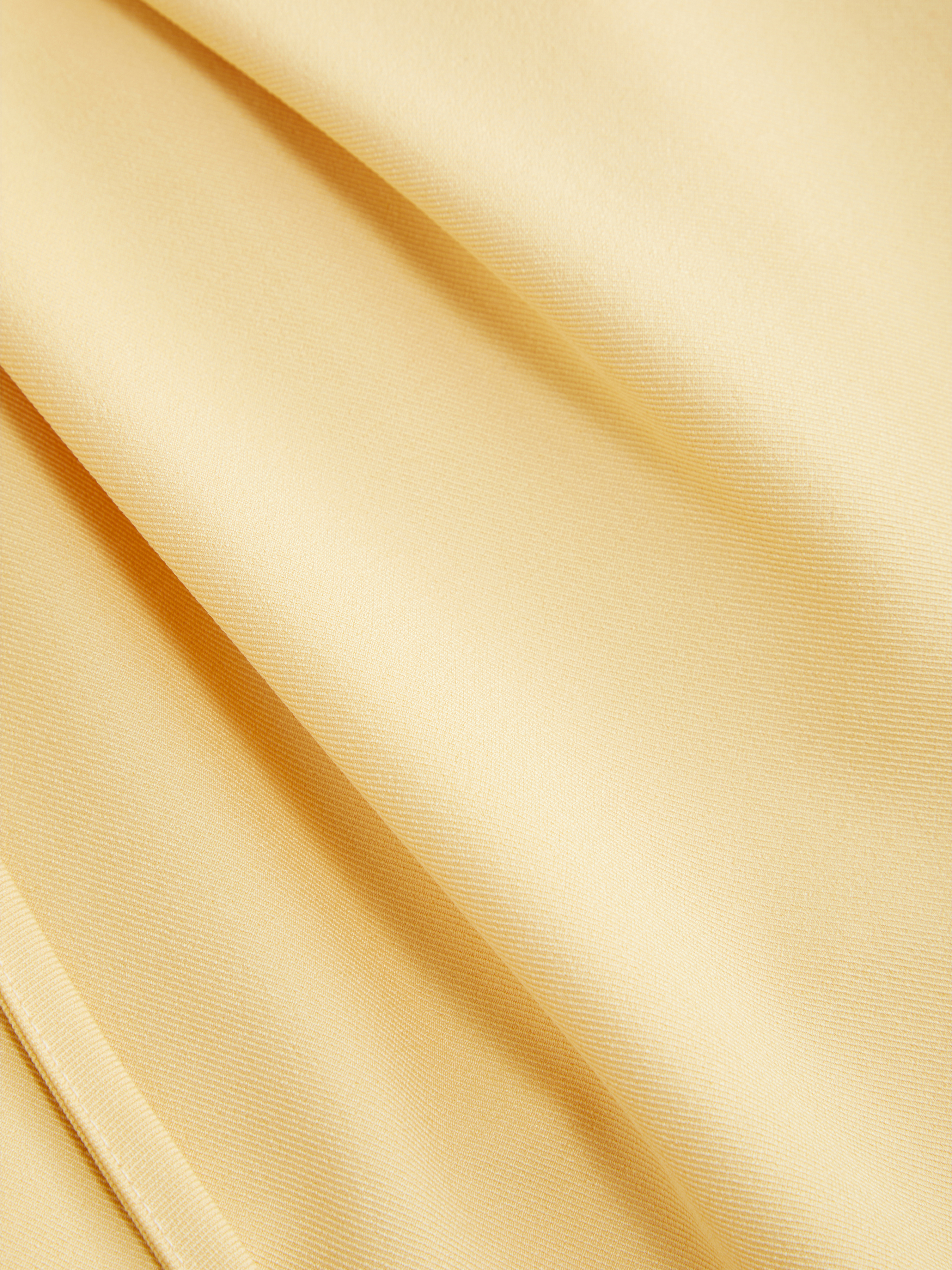 Mid Rise Tie Side Knotted Pleated Wide Leg Trousers - Light Yellow