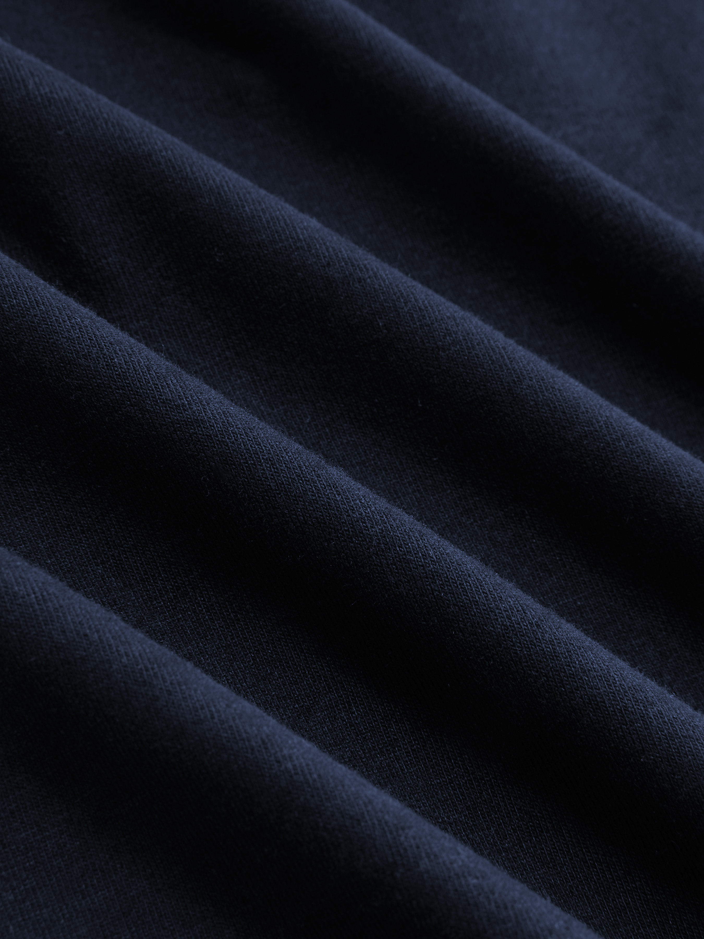 Knit Fabric Boat Neck Curved-Hem 3/4 Long Sleeve Tee - Dark Navy
