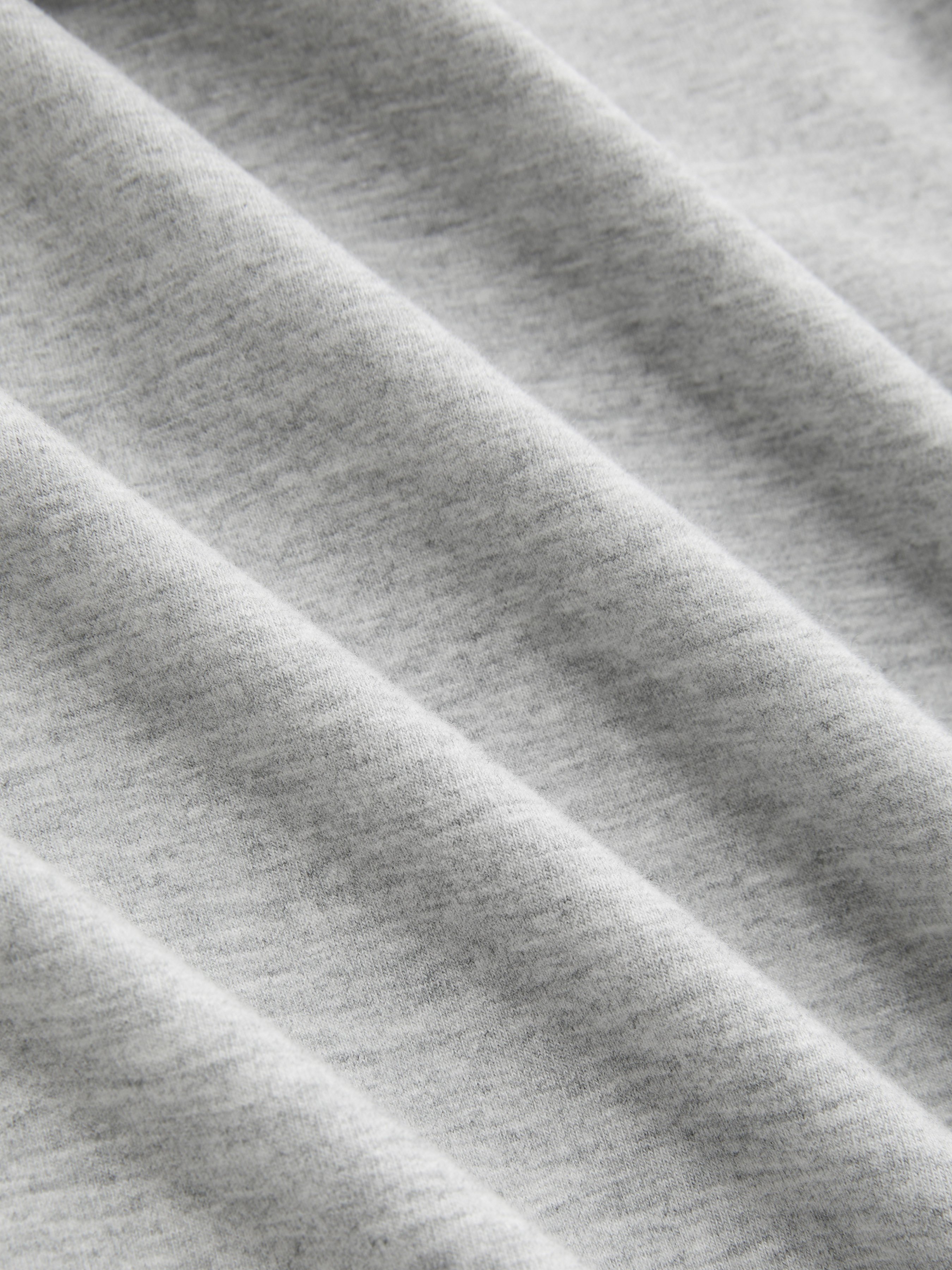 Knit Fabric Boat Neck Curved-Hem 3/4 Long Sleeve Tee - Light Grey