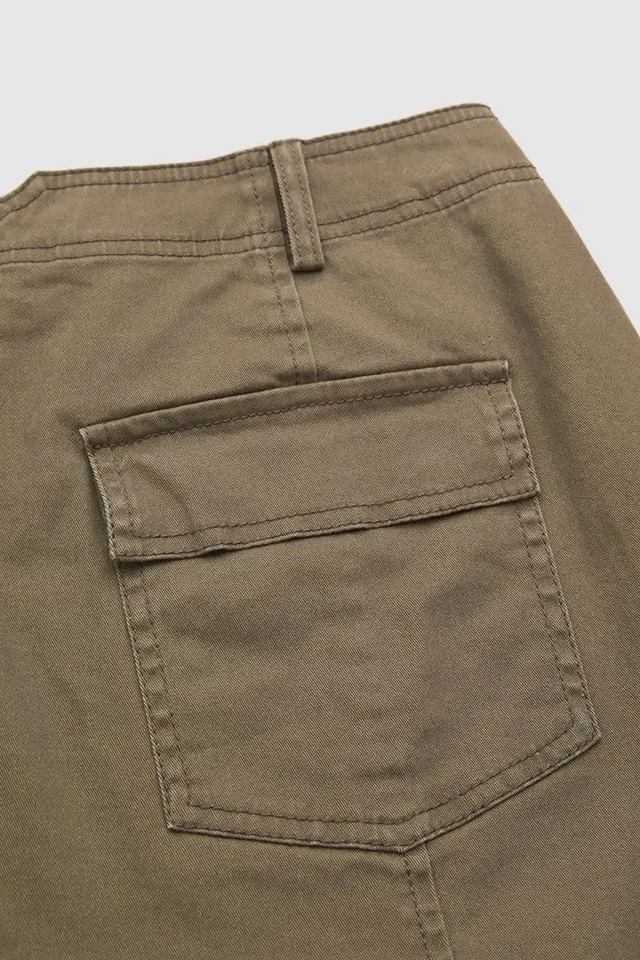 ⚡FINAL SALE⚡- Solid Stitch Detail Mid Waist Barrel Leg Pants Without Belt
