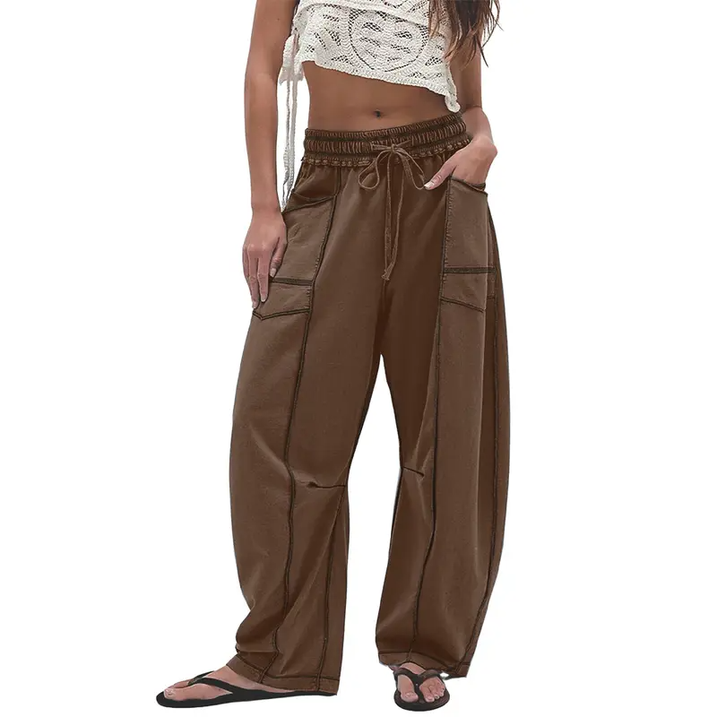 Flash Sale📢💝6 PACK-$24.97 - Womens Barrel Sweatpants High Waisted Wide Leg Pants