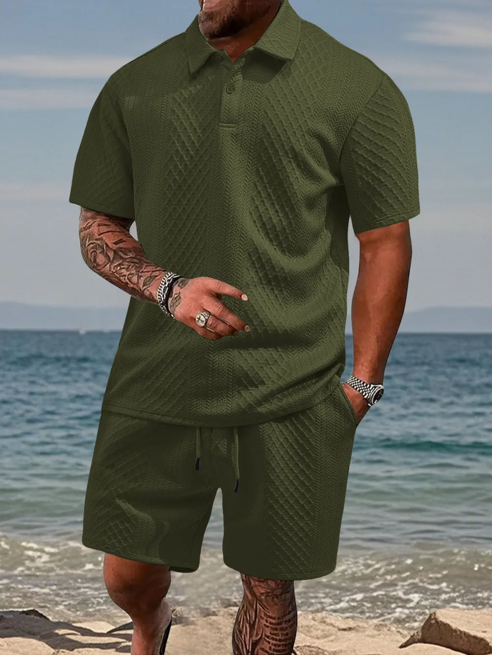 🔥Limited Time Sale-2026 Trending Men's Polo & Shorts Set – Breathable Summer Outfit