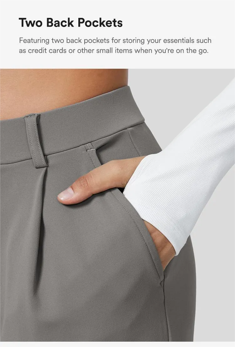 ⚡Summer Sale!High Waisted Side Pocket Straight Leg Work Pants