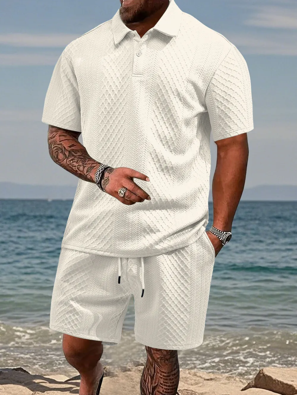 🔥Limited Time Sale-2026 Trending Men's Polo & Shorts Set – Breathable Summer Outfit