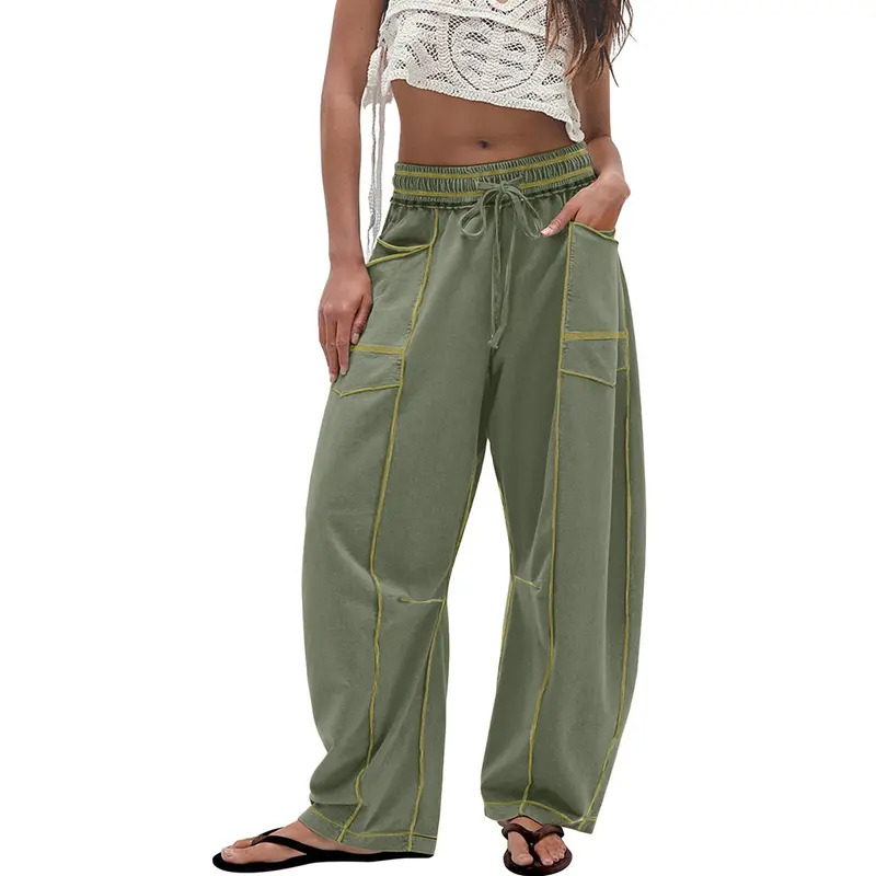 Flash Sale📢💝6 PACK-$24.97 - Womens Barrel Sweatpants High Waisted Wide Leg Pants