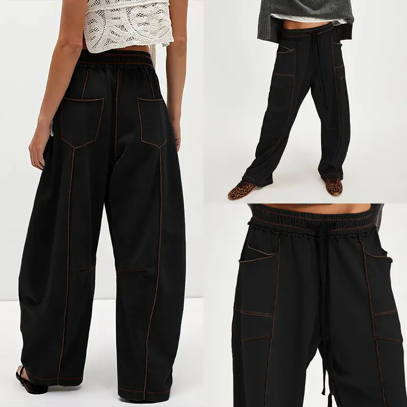 Flash Sale📢💝6 PACK-$24.97 - Womens Barrel Sweatpants High Waisted Wide Leg Pants