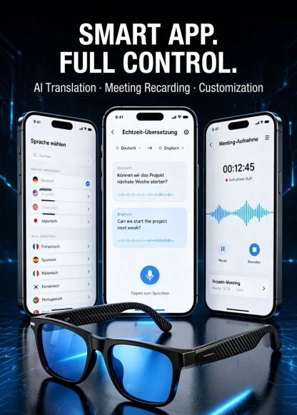 👍All-in-One AI Smart Eyewear: Crystal Clear Any Distance + Live Translator & AR Nav