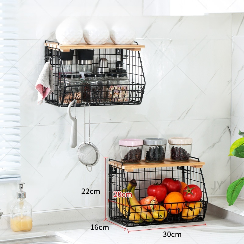 Multifunctional Wall-Mounted Kitchen Storage Basket