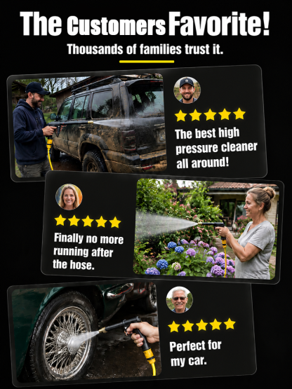 Hose‑Powered High‑Pressure Washer Nozzle | No‑Gas No‑Electric Garden Hose Cleaning Tool
