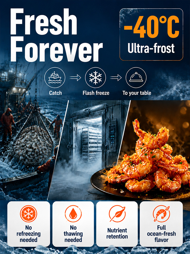 Wild‑Caught Alaskan Crispy Shrimp Snack | Non‑Fried Low‑Carb Seafood Treat