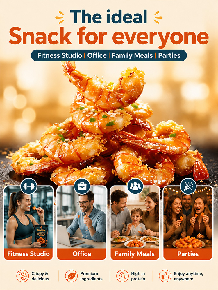  Wild‑Caught Alaskan Crispy Shrimp Snack | Non‑Fried Low‑Carb Seafood Treat