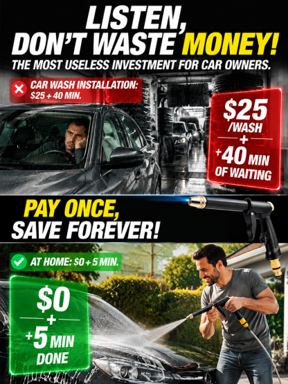 Hose‑Powered High‑Pressure Washer Nozzle | No‑Gas No‑Electric Garden Hose Cleaning Tool